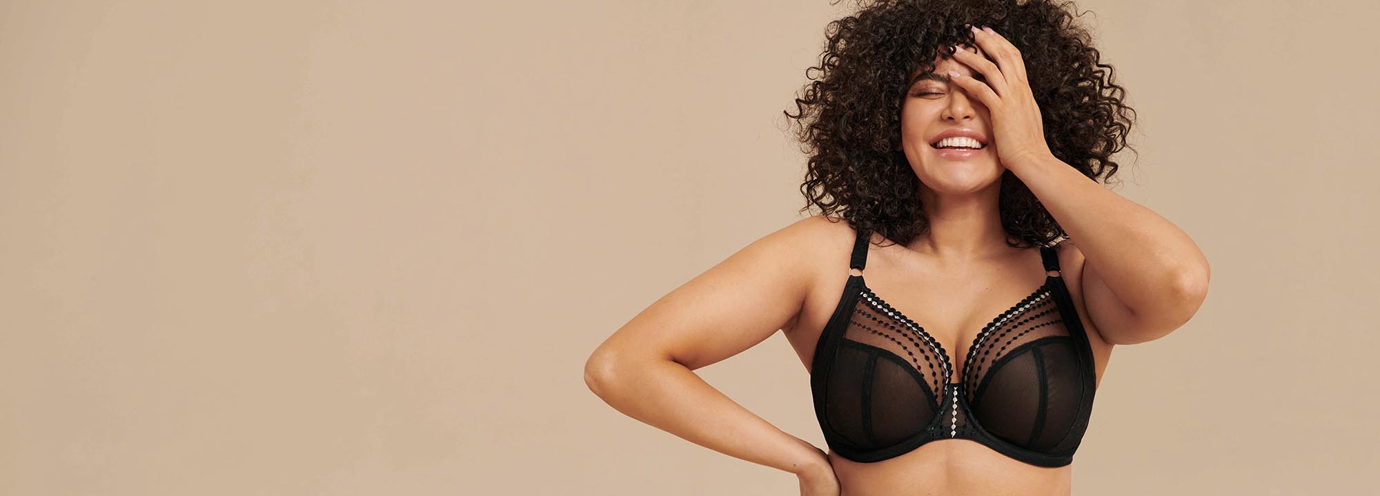 Elomi Brianna Underwire Padded Half Cup Bra in Black - Busted Bra Shop