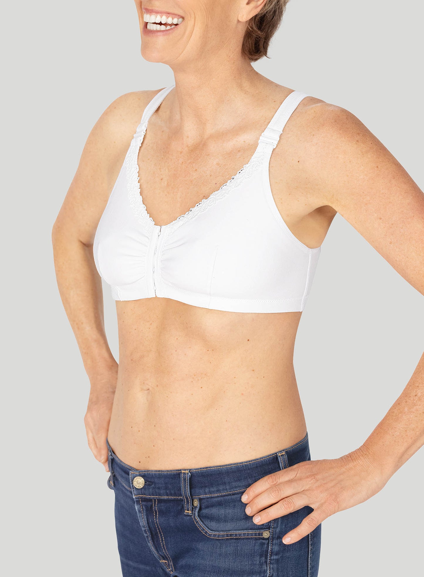 Amoena: Hannah Front Opening Mastectomy Bra White