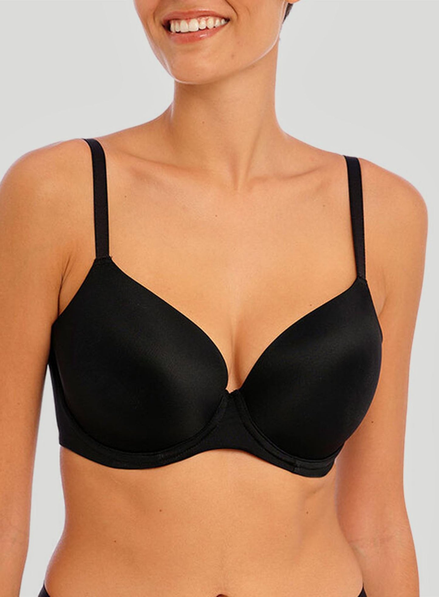 Freya: Undetected Underwired Moulded T Shirt Bra Black