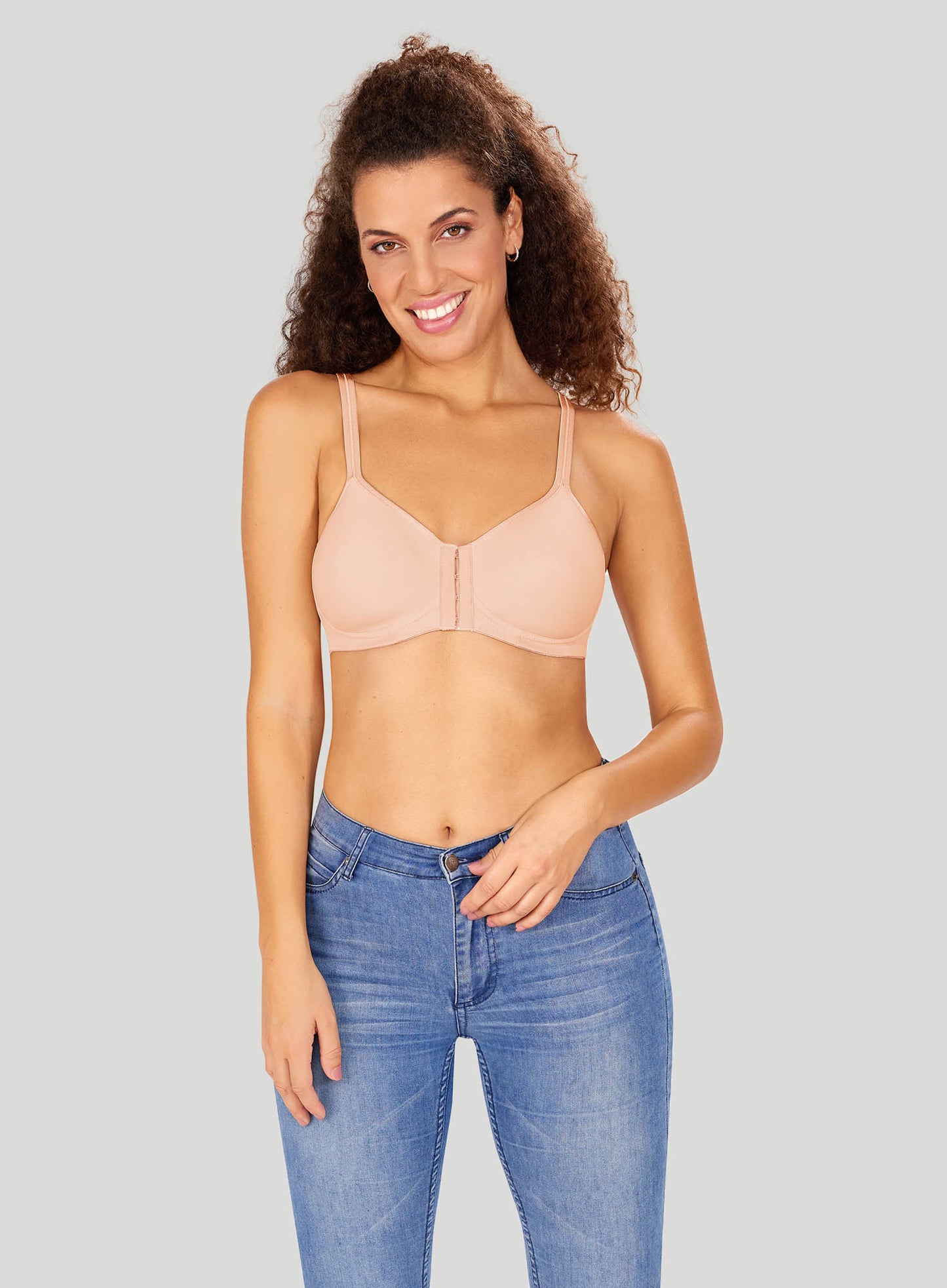 Amoena: Mara Soft Cup Padded Front Opening Mastectomy Bra Blush