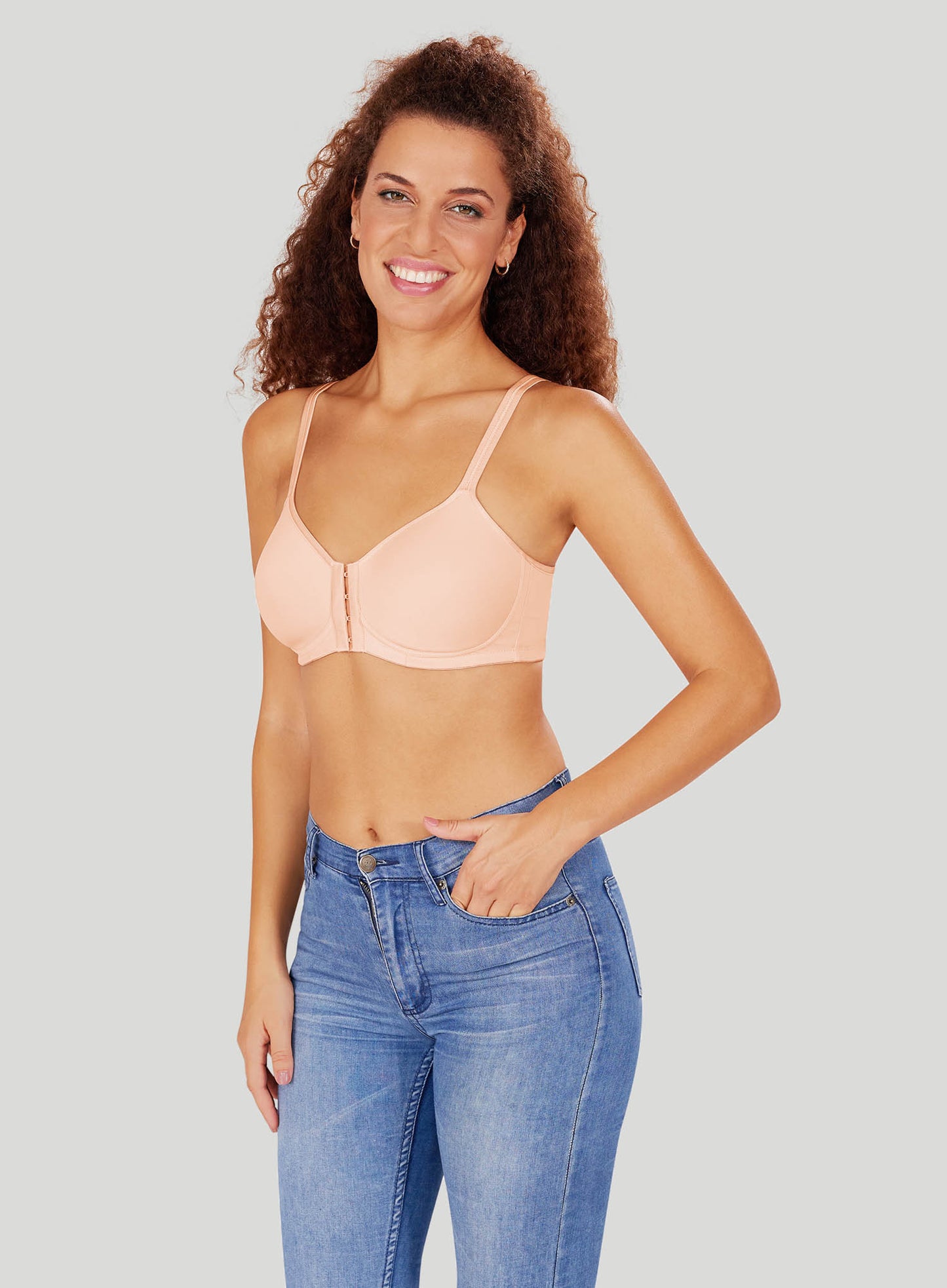 Amoena: Mara Soft Cup Padded Front Opening Mastectomy Bra Blush