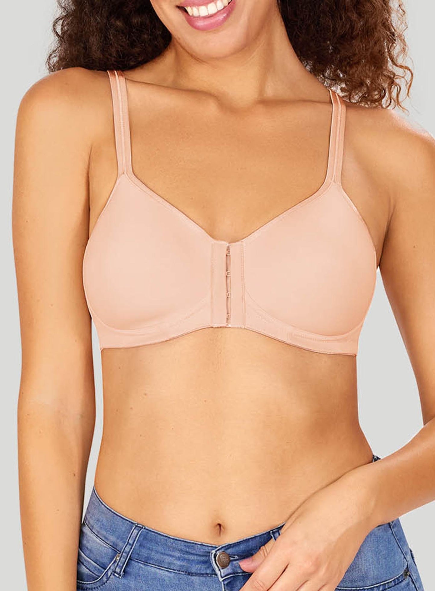 Amoena: Mara Soft Cup Padded Front Opening Mastectomy Bra Blush