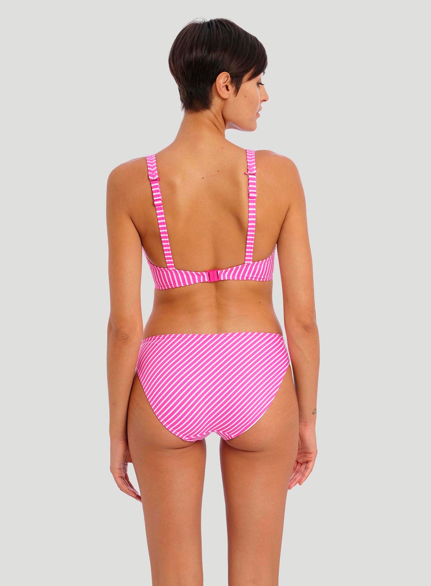 Freya Swimwear: Jewel Cove Bikini Brief Stripe Raspberry