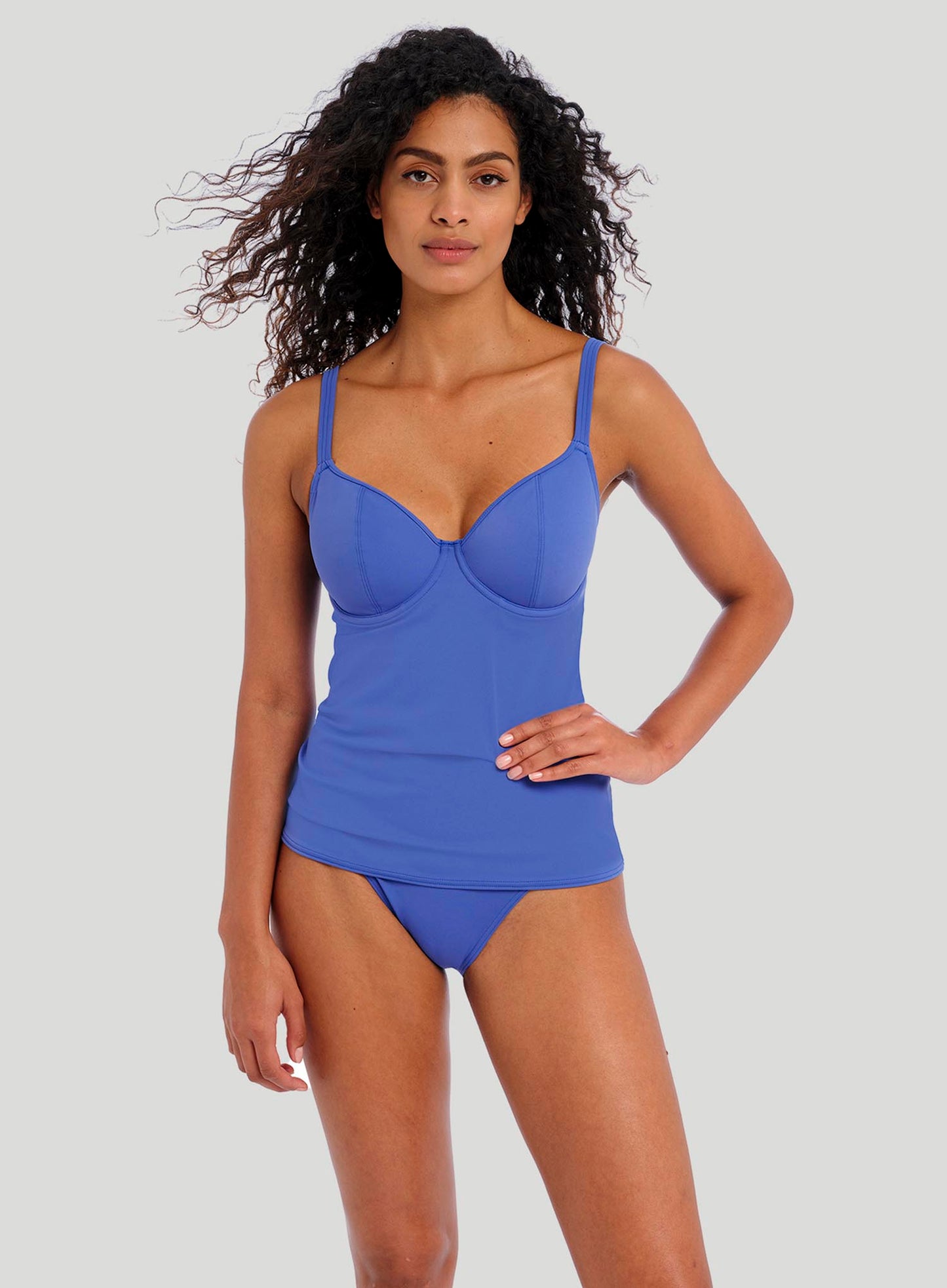 Freya Swimwear: Jewel Cove Underwired Tankini Top Plain Azure