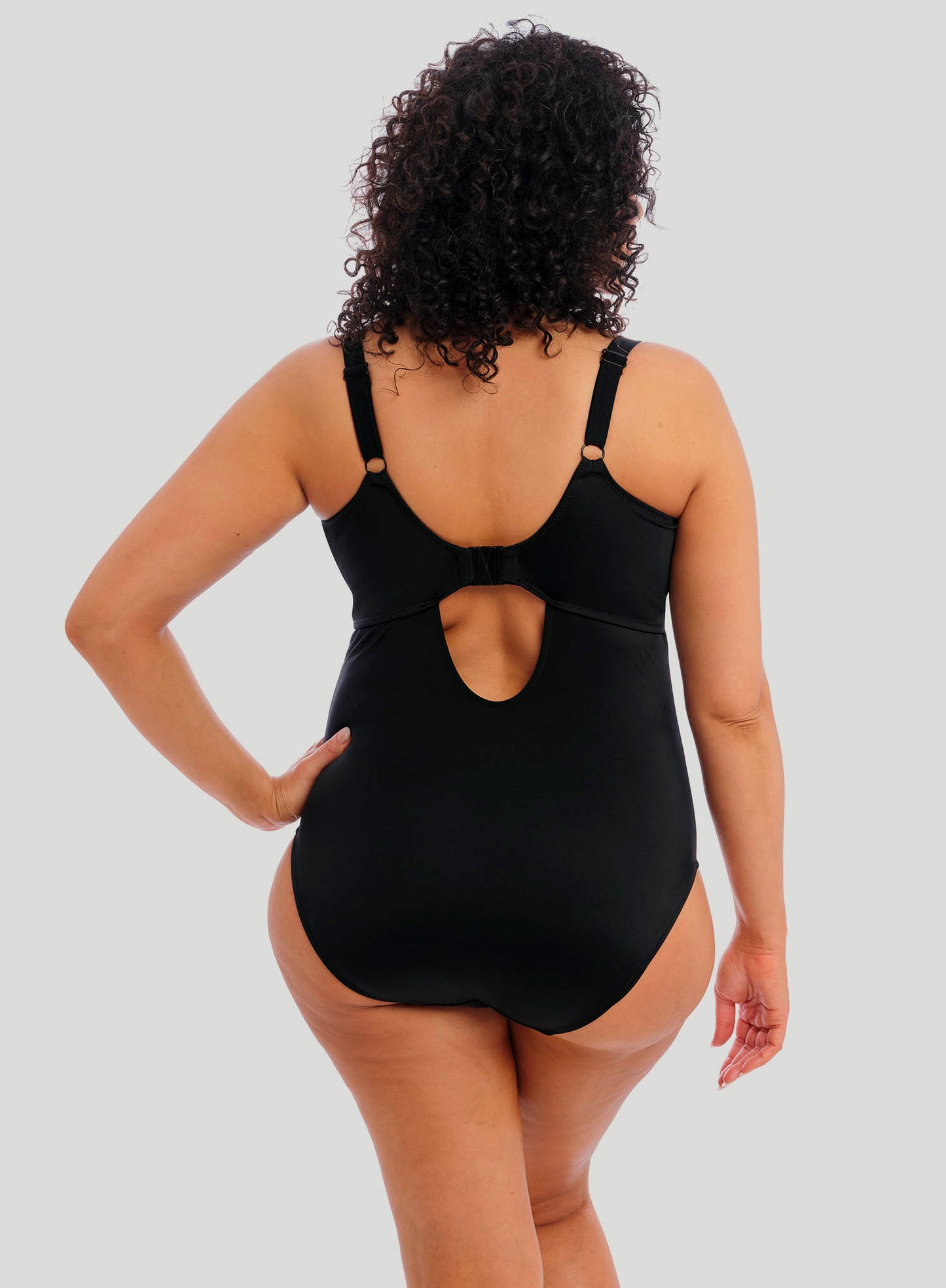 Elomi Swim: Plain Sailing Non Wired Plunge Swimsuit Black