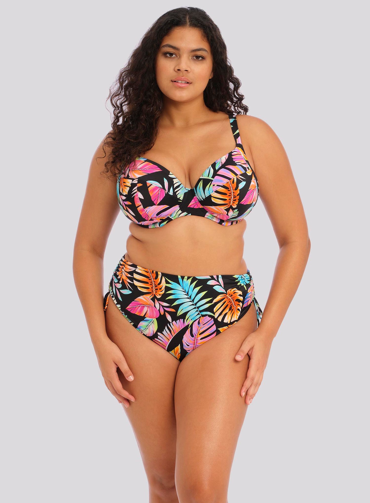 Elomi Swim: Tropical Falls Adjustable Bikini Brief Black