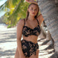 Fantasie Swimwear: Luna Bay Underwired Twist Bandeau Bikini Top Lacquered Black