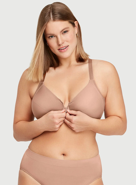 Glamorise: Wonderwire Front Close Smoothing Bra Cappuccino