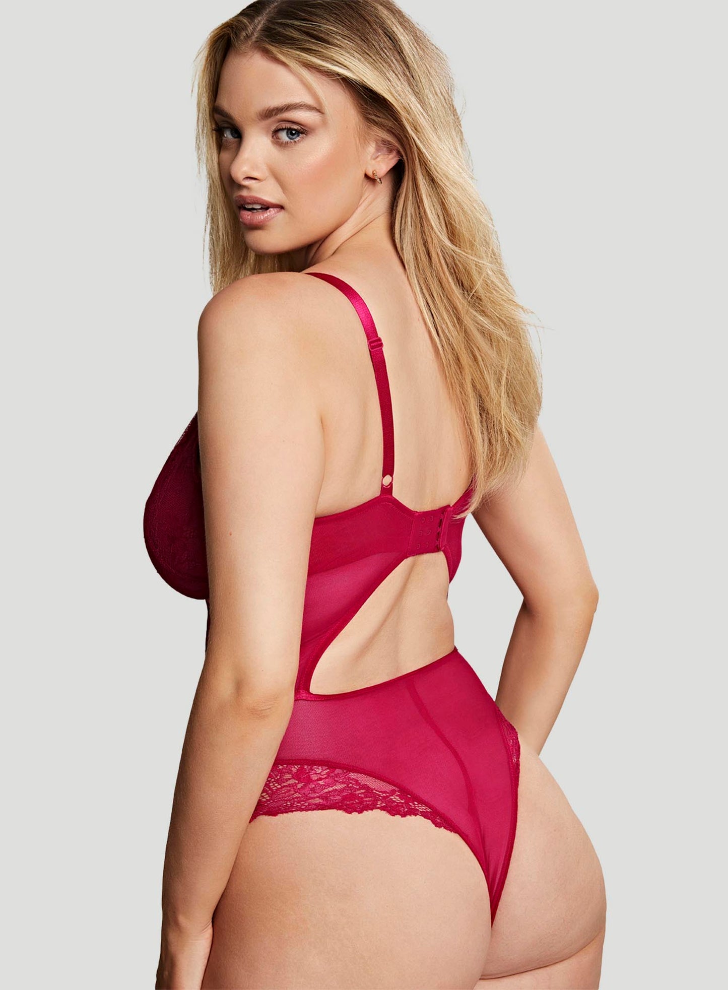 Panache: Selena Underwired Plunge Bodysuit Ruby Red