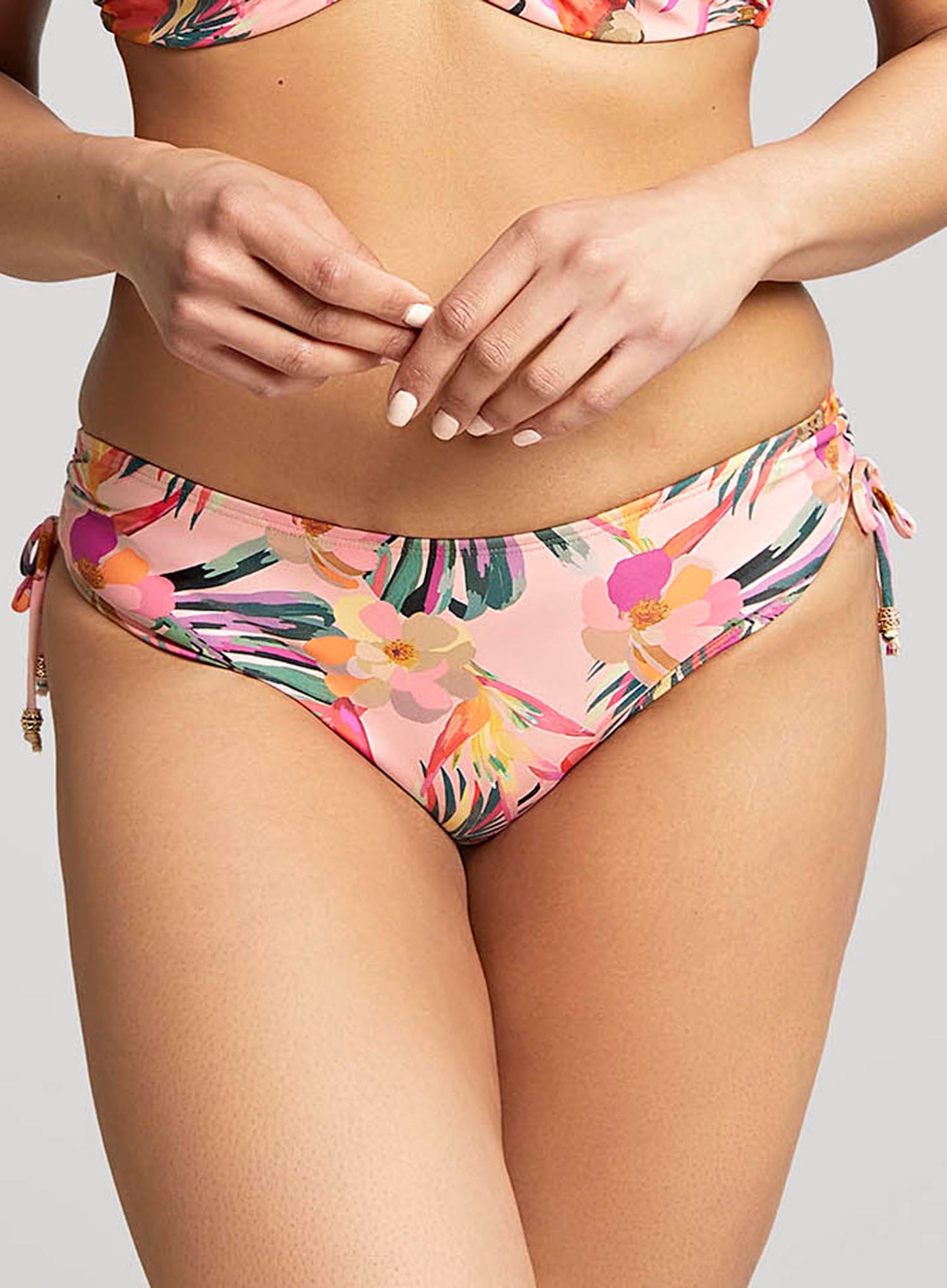 Panache Swimwear: Paradise Drawstring Midi Swim Pant Pink Tropical