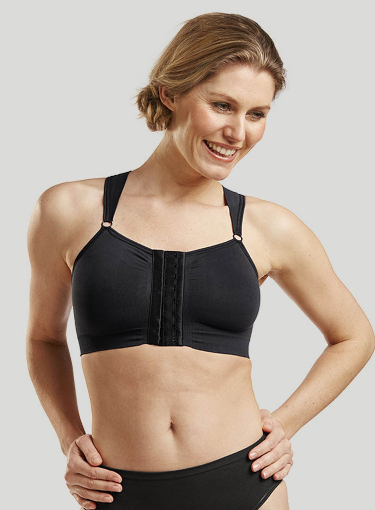 Carefix: Bella Post Op Bra Front Opening Black