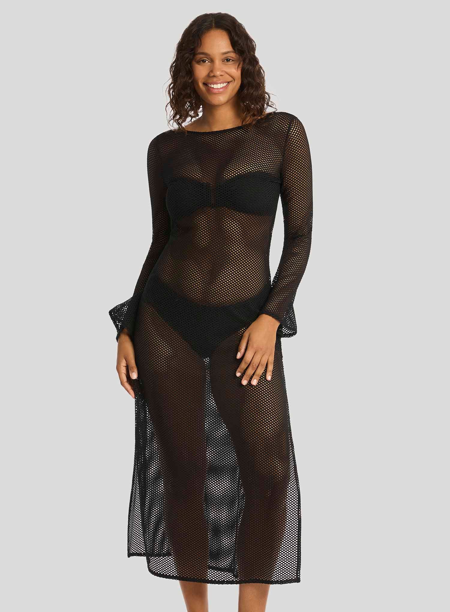 Sea Level: Surf Mesh Long Dress Black | DeBra's Sea Level: Surf Mesh Long Dress Black | DeBra's