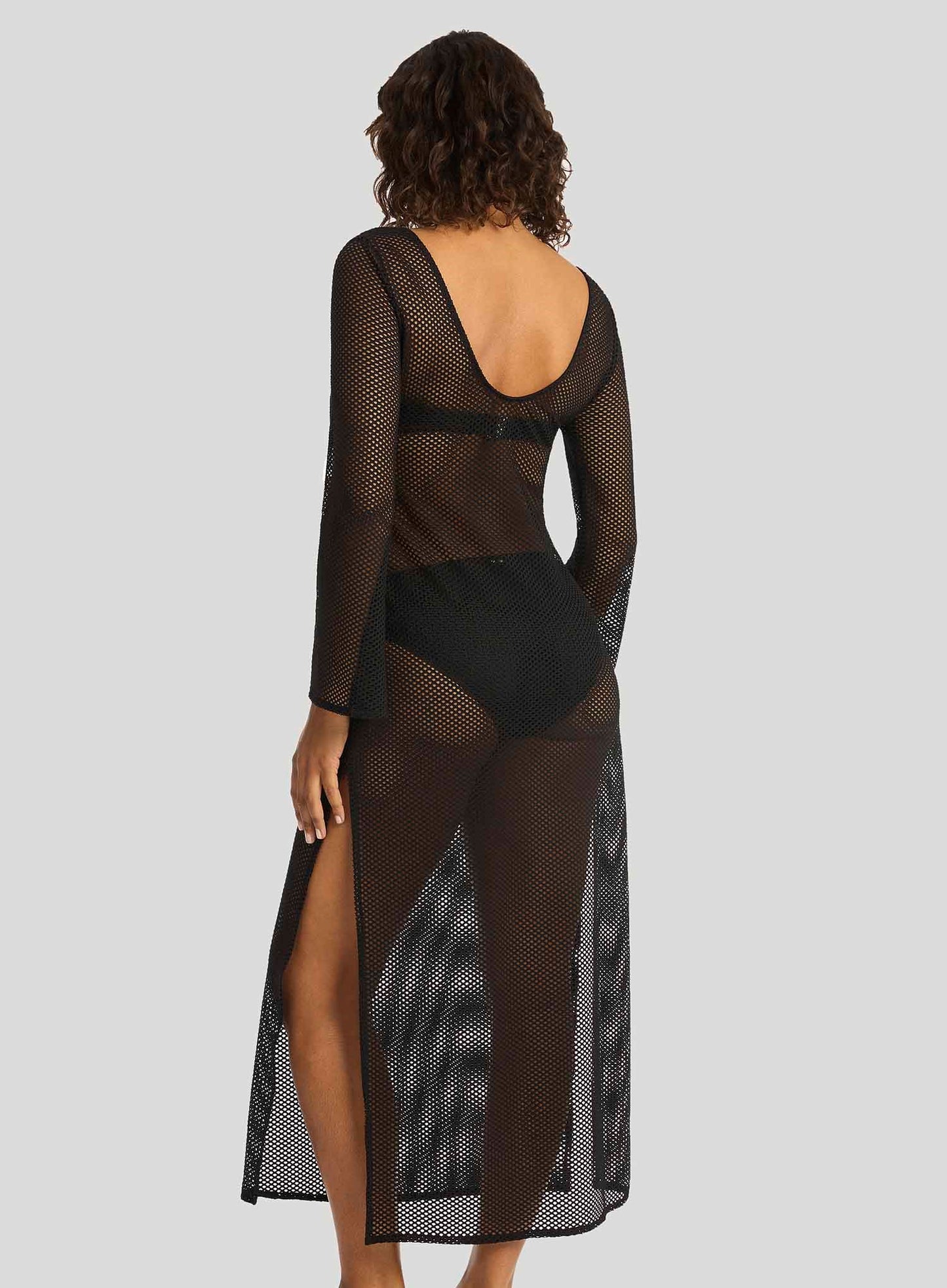 Sea Level: Surf Mesh Long Dress Black