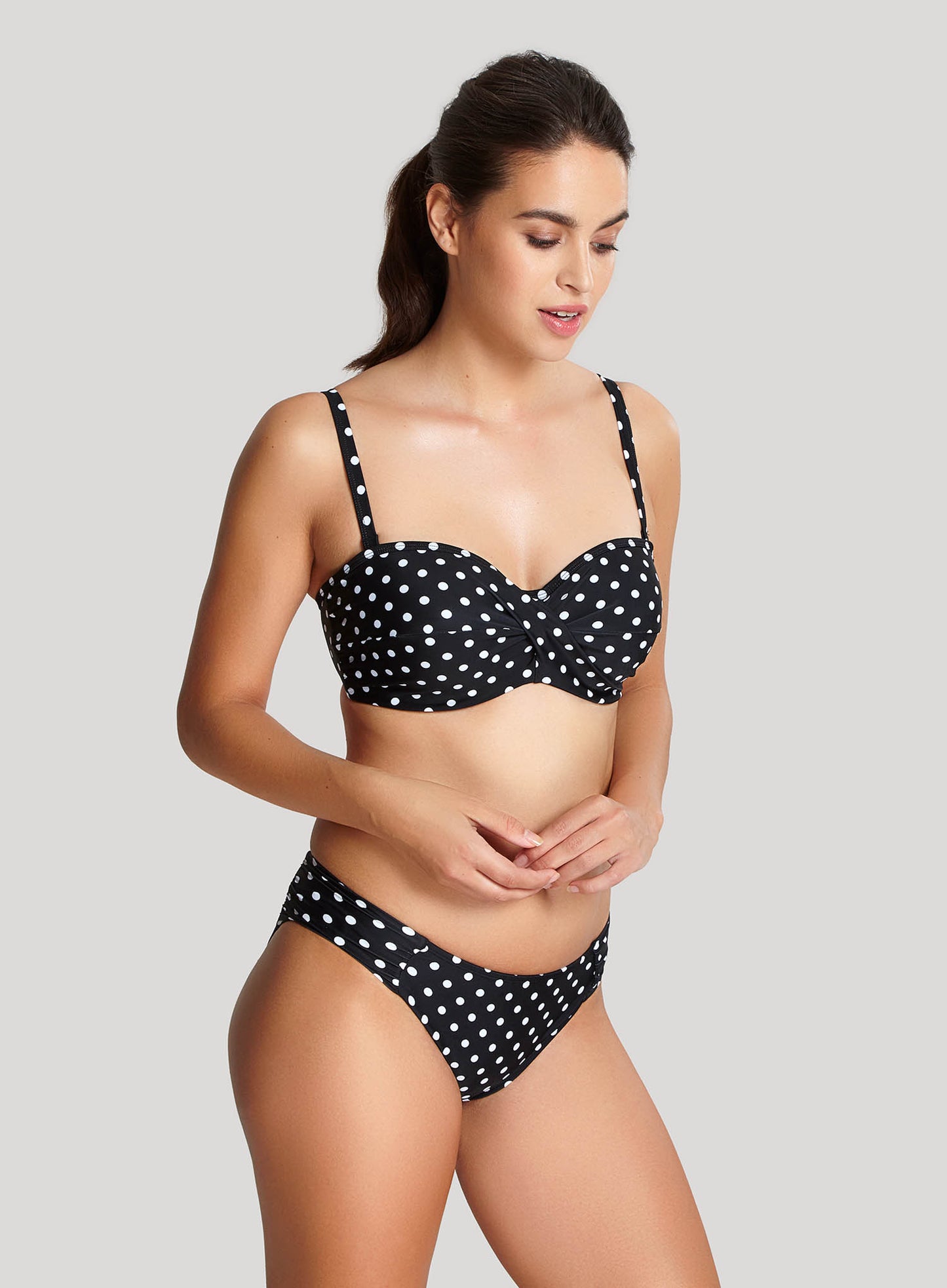 Panache Swimwear: Anya Spot Gathered Pant Black White