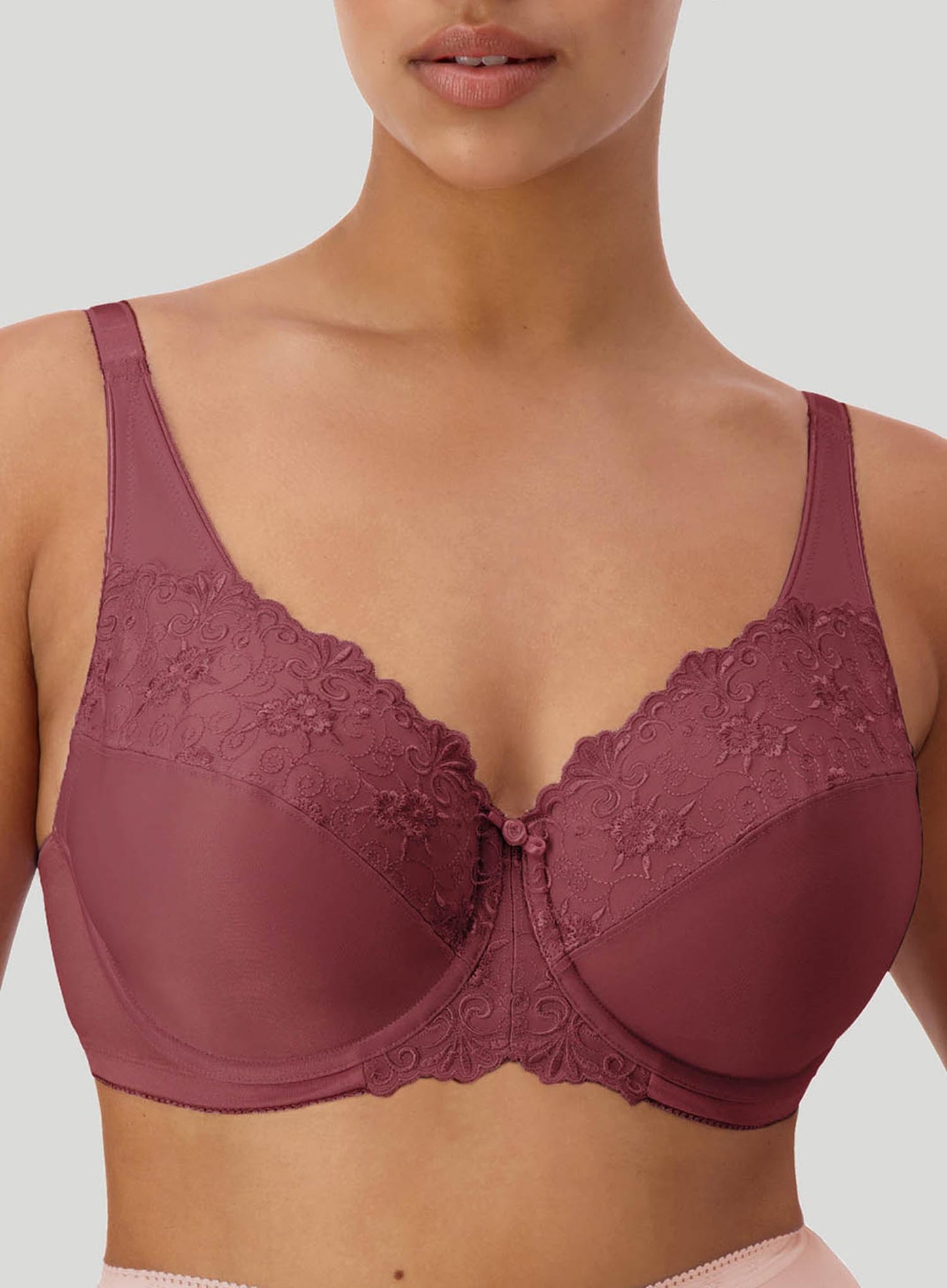 Triumph: Embroidered Minimiser Underwired Bra Smokey Russet