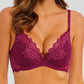 Wacoal: Lace Perfection Underwired Plunge Bra Red Plum