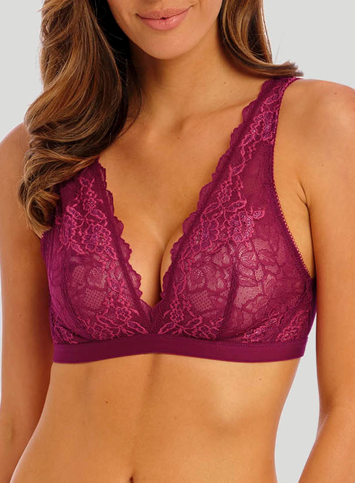 Wacoal: Lace Perfection Non Wired Bralette Red Plum