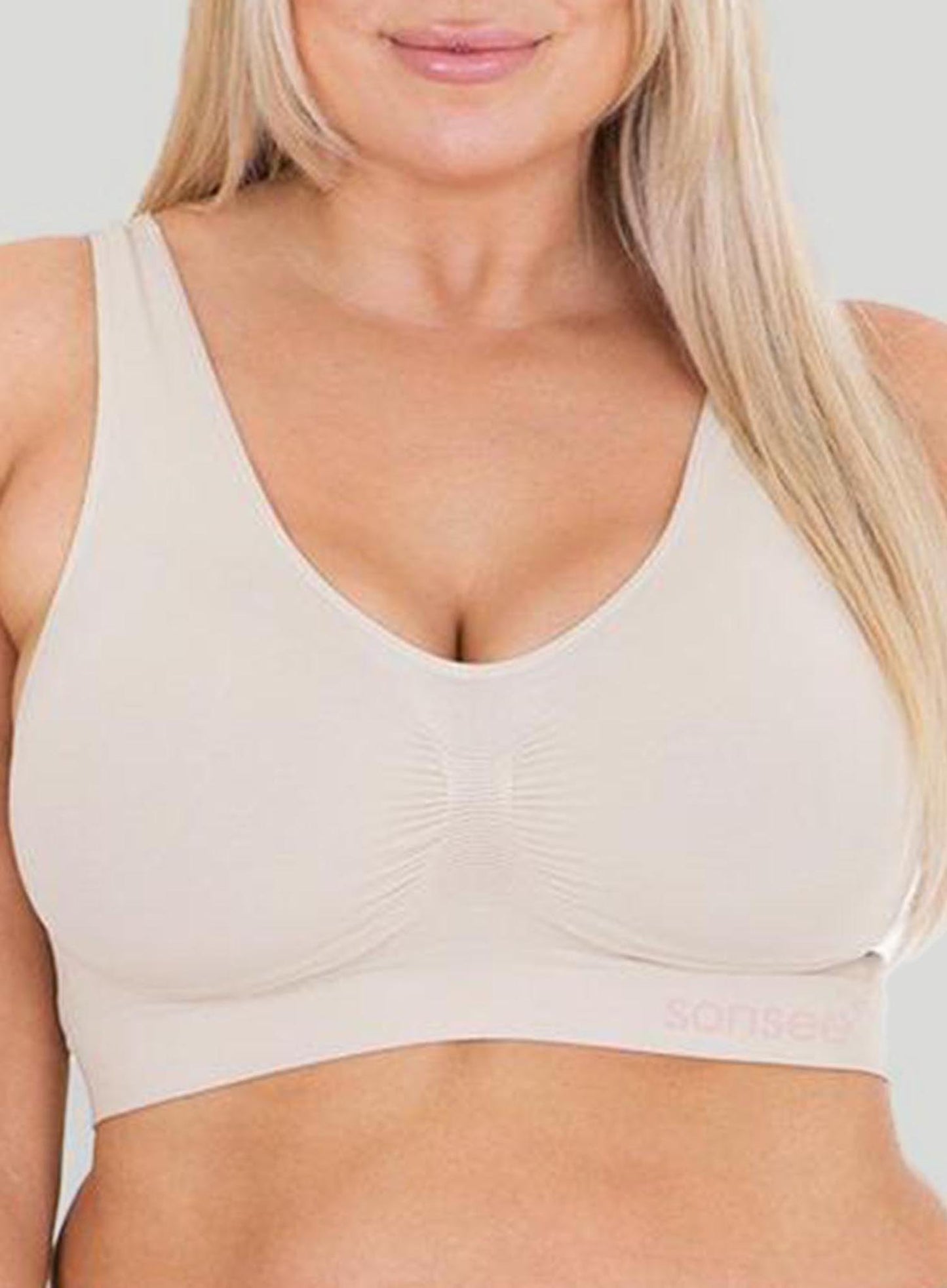 Sonsee: Sonsee Bra Wire Free With A High Back Nude