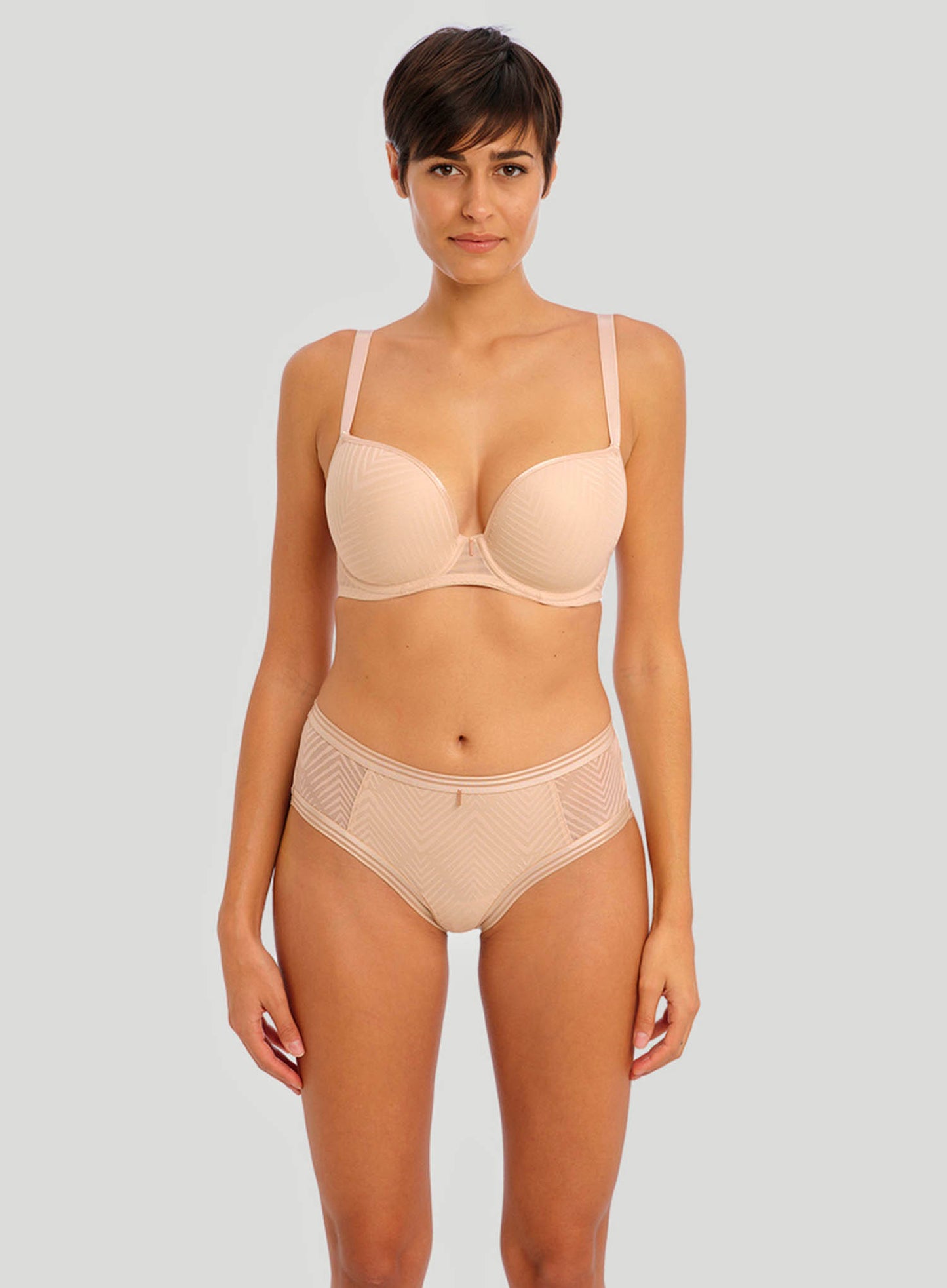 Freya: Tailored Smooth Moulded Plunge Underwired Bra Natural Beige