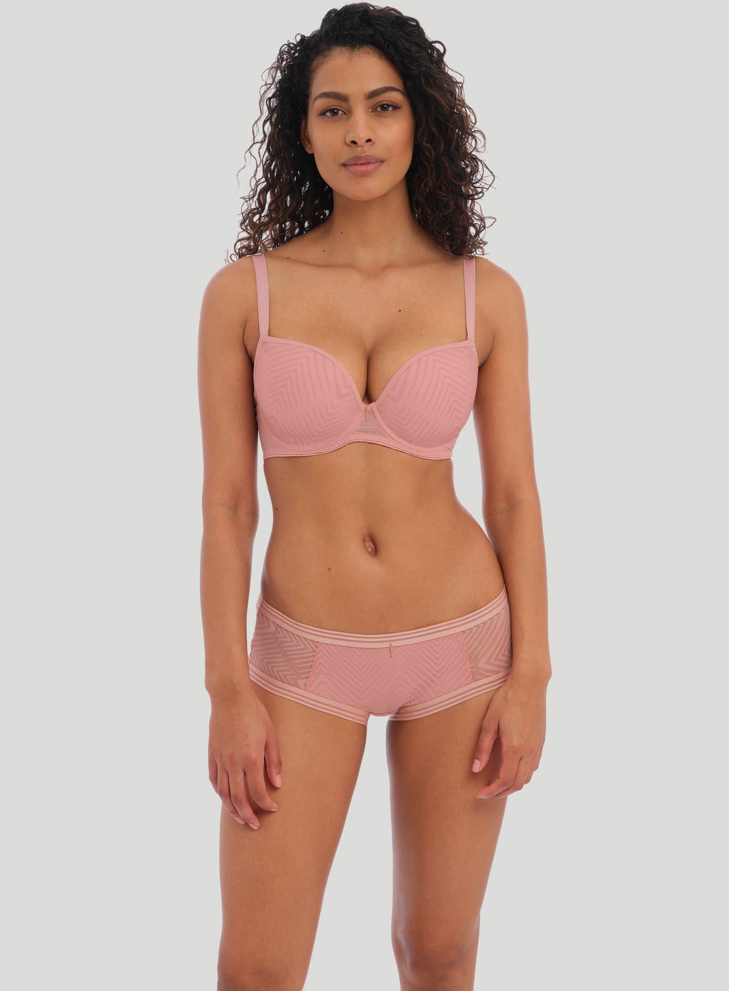 Freya: Tailored Smooth Moulded Plunge Underwired Bra Ash Rose