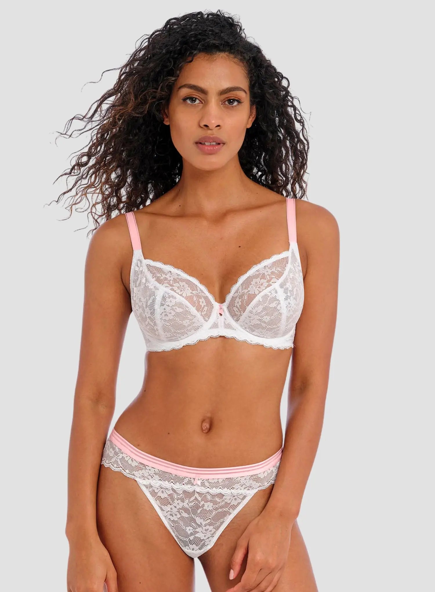 Freya: Offbeat Underwired Plunge Bra White