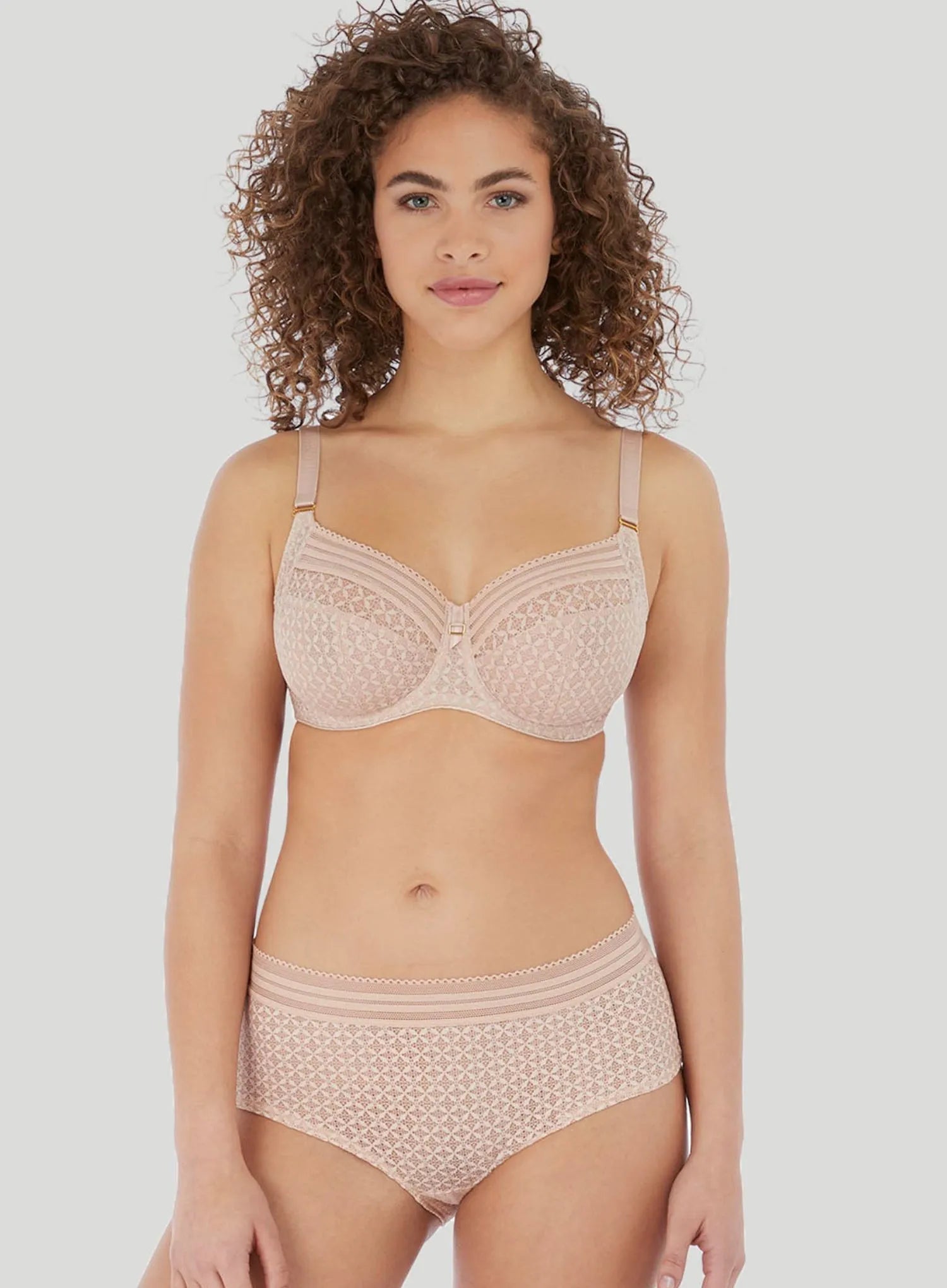Freya: Viva Lace Underwired Side Support Bra Natural Beige