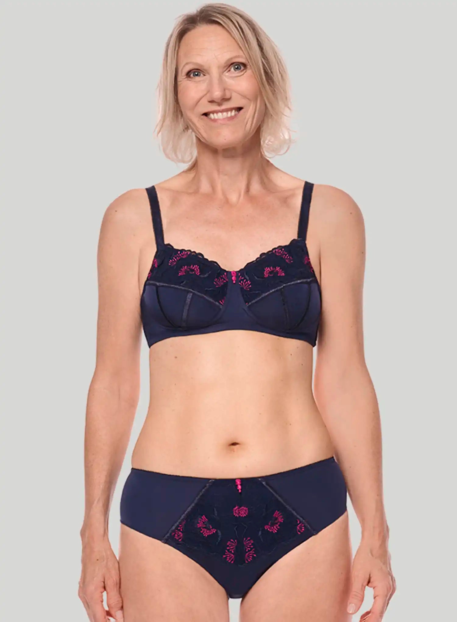 Amoena: Delila Soft Cup Mastectomy Bra Blue Magenta