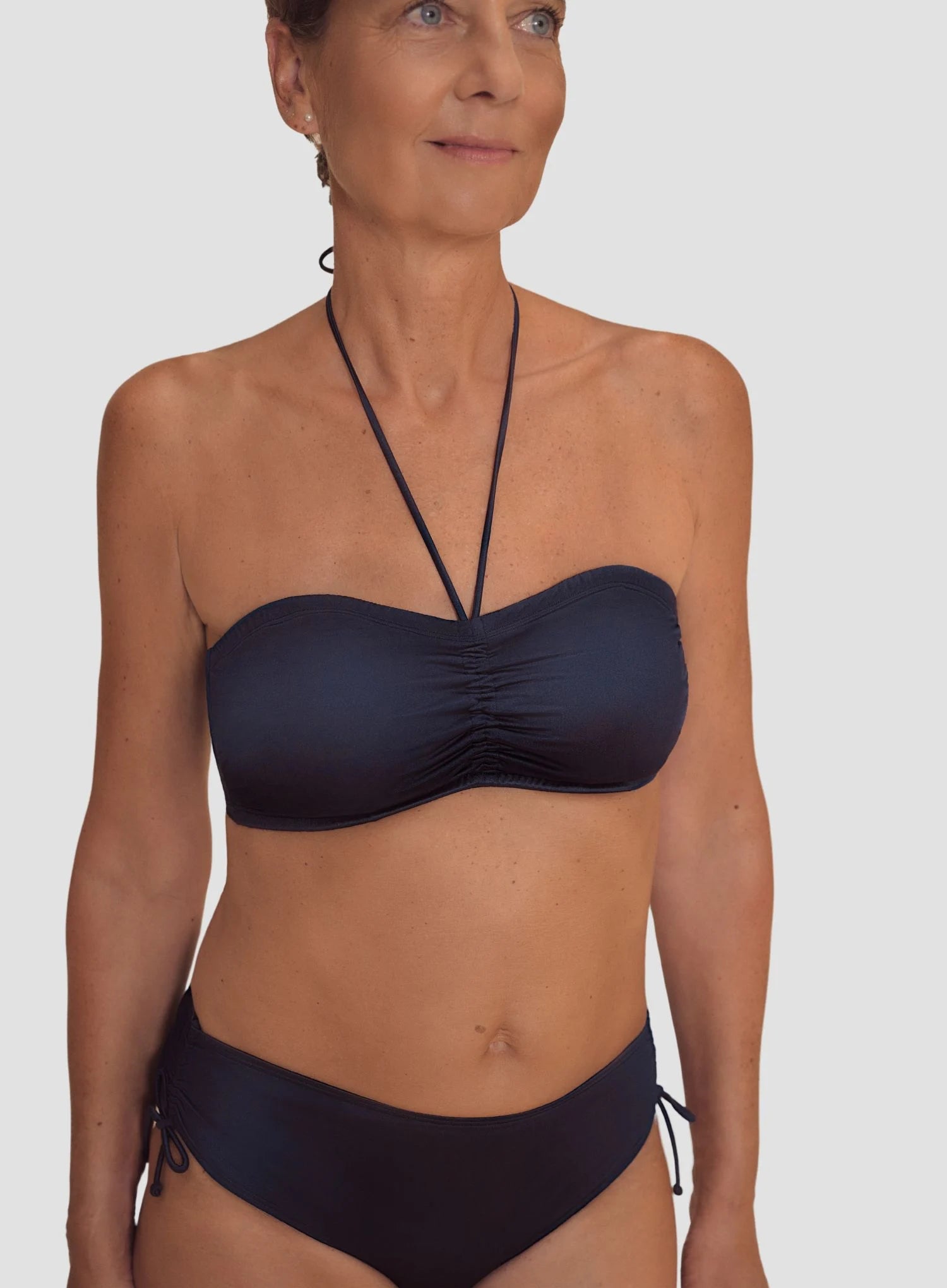 Amoena: Lazio Non Wired Mastectomy Bikini Top Dark Blue