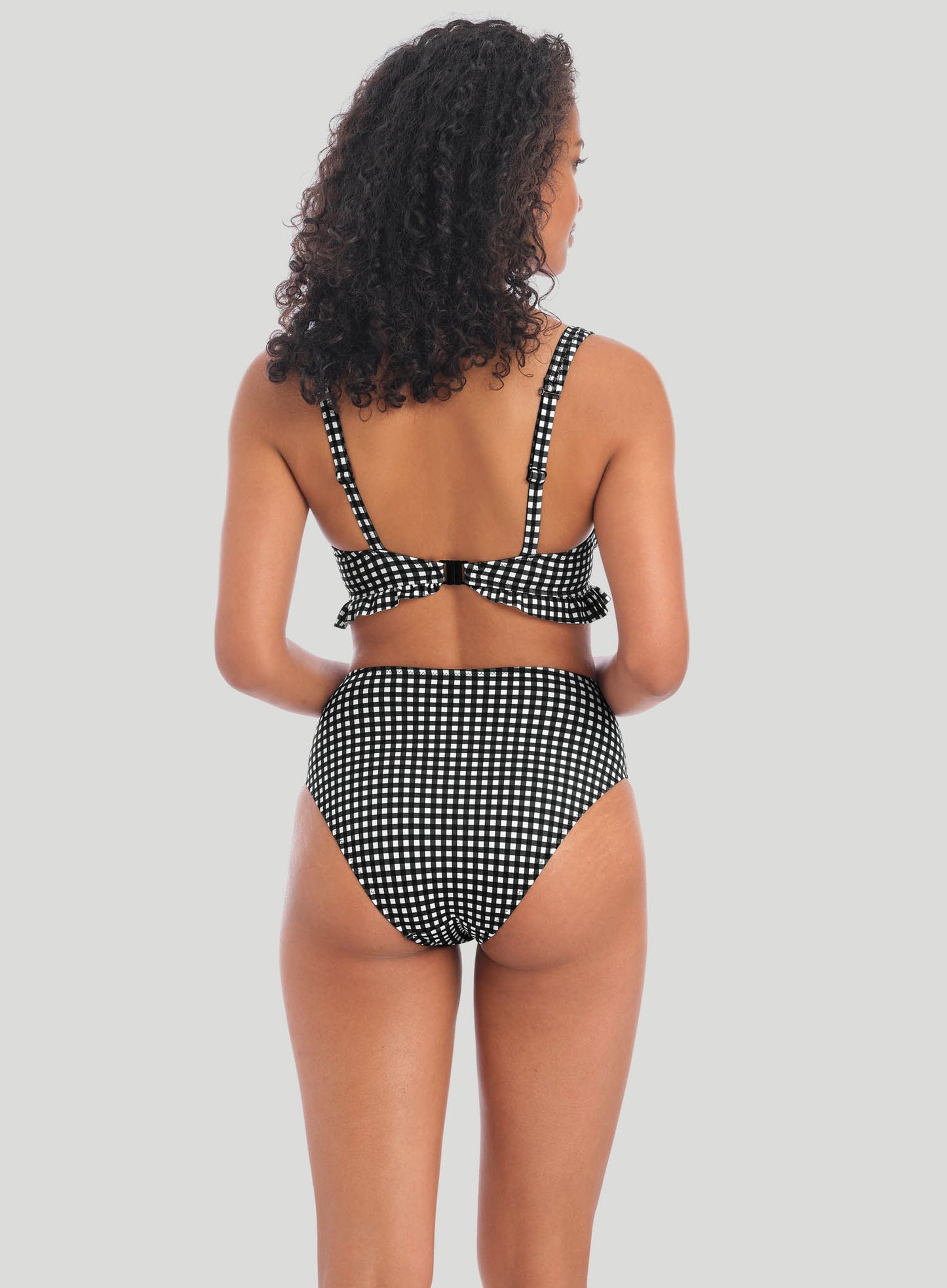 Freya Swimwear: Check In High Apex Bikini Top Monochrome