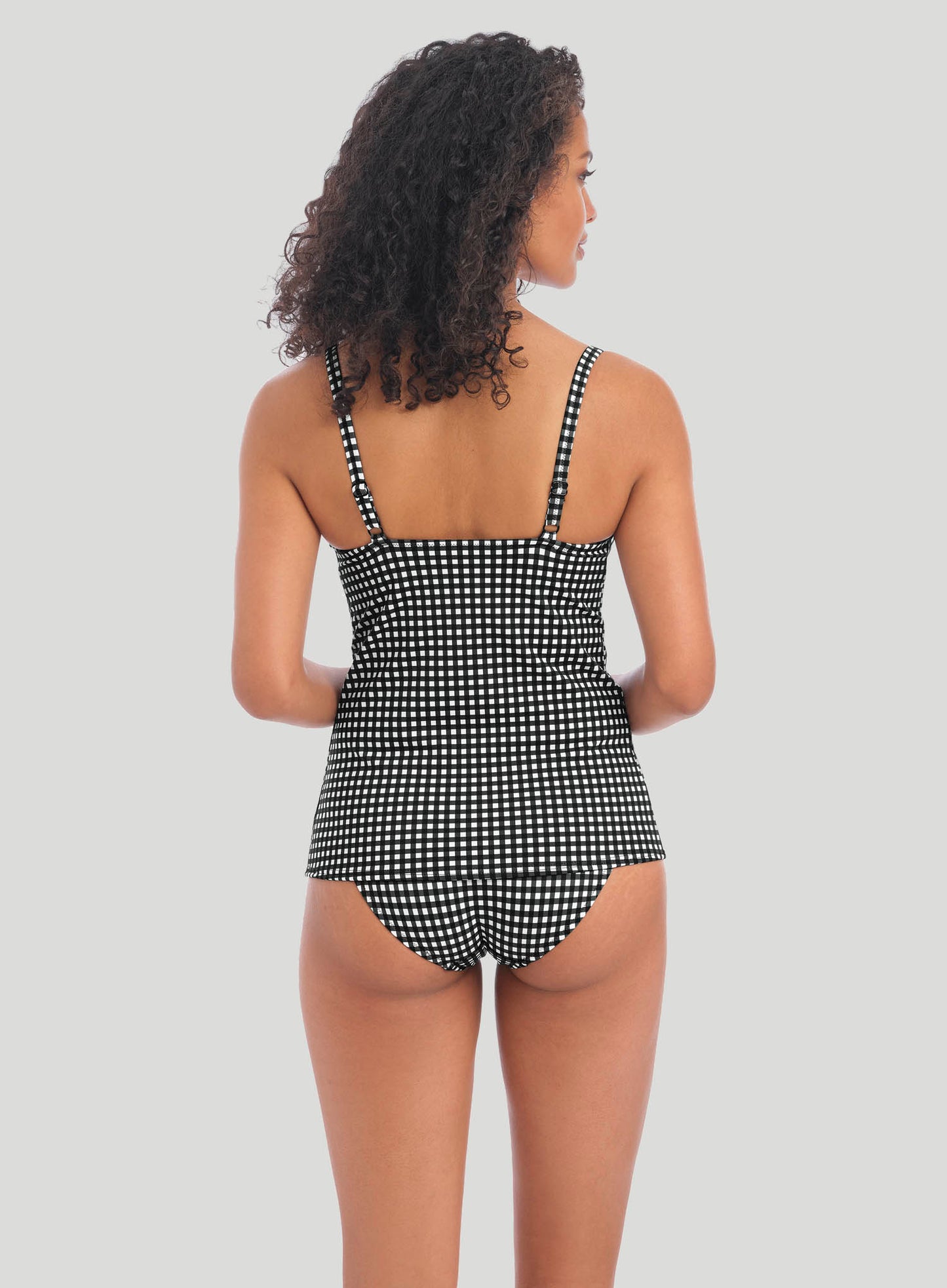Freya Swimwear: Check In Plunge Tankini Top Monochrome