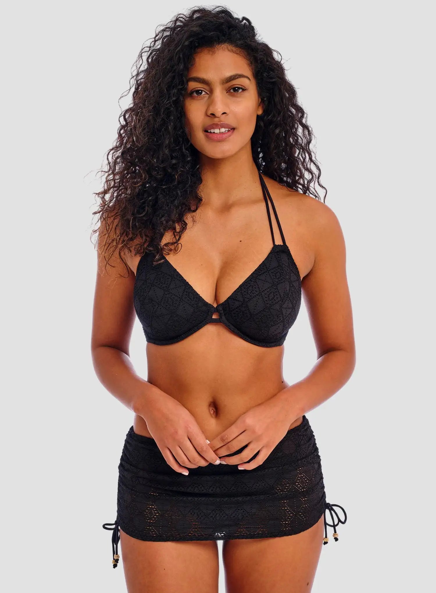 Freya Swimwear: Nomad Nights Underwired Halter Bikini Top Black
