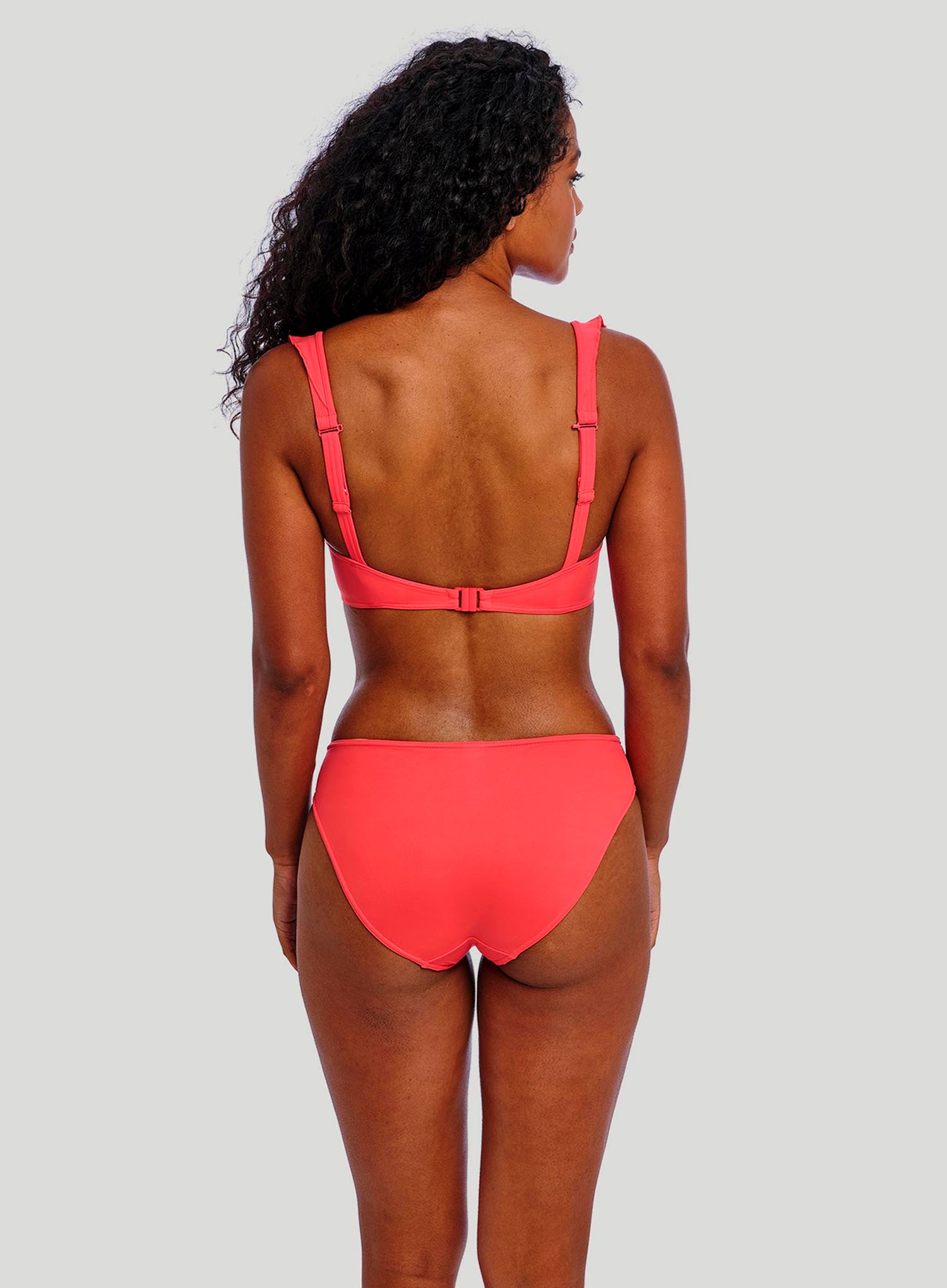 Freya Swimwear: Jewel Cove Underwired High Apex Bikini top With J Hook Plain Sunset 16DD / Plain Sunset