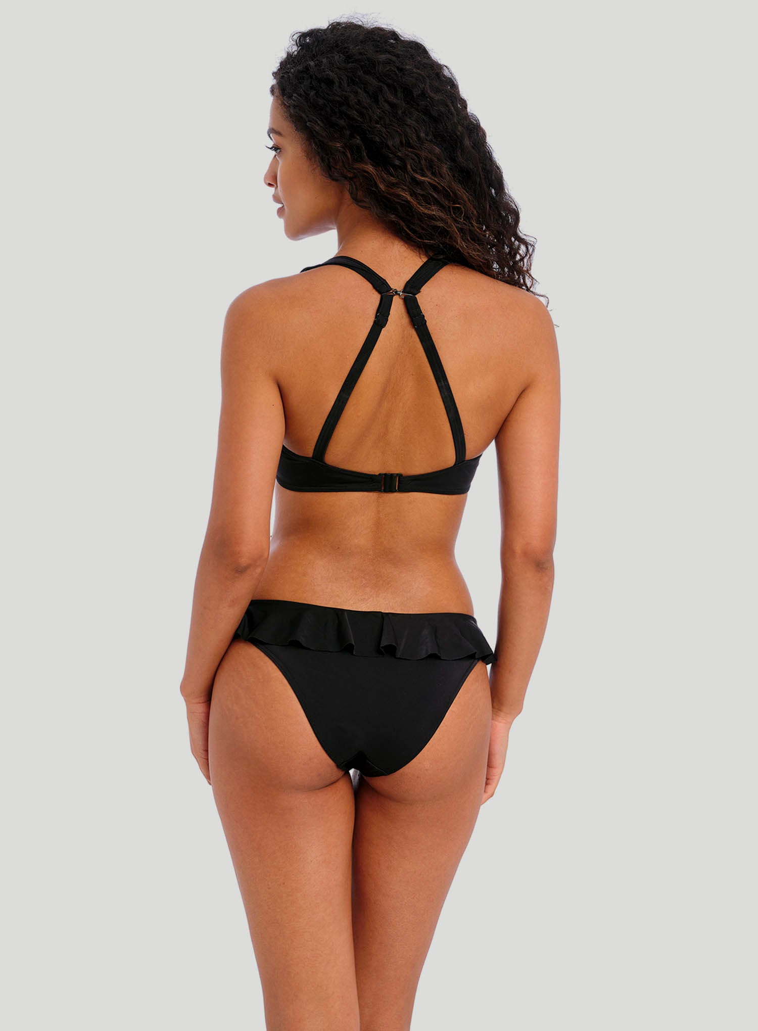Freya Swimwear: Jewel Cove Underwired High Apex Bikini Top With J Hook Plain Black