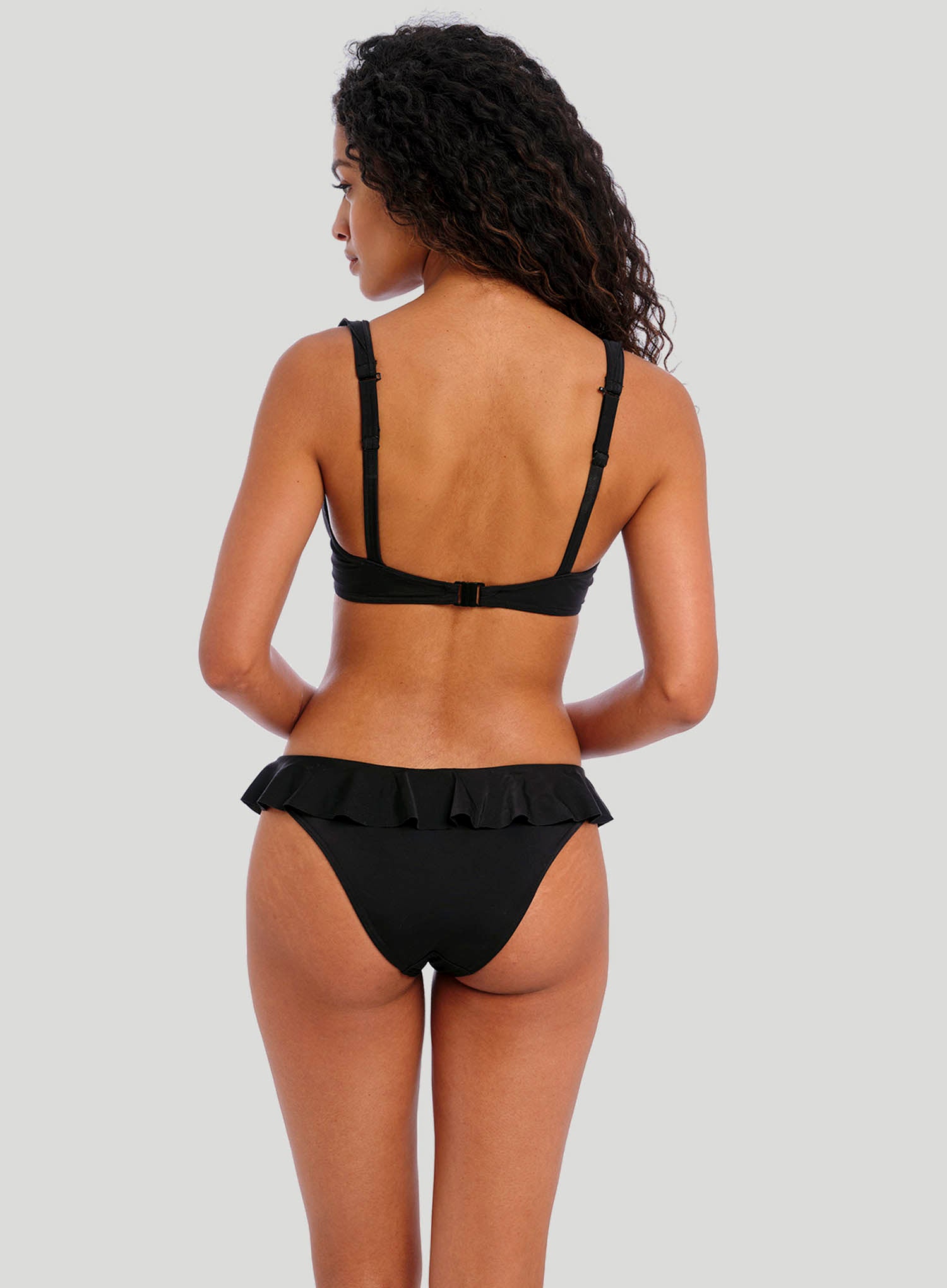 Freya Swimwear: Jewel Cove Underwired High Apex Bikini Top With J Hook Plain Black