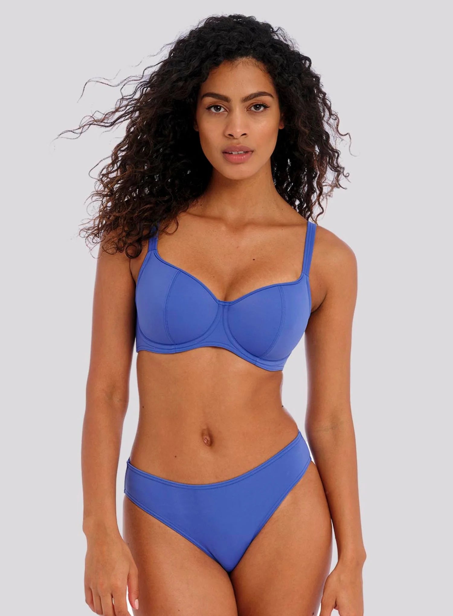Freya Swimwear: Jewel Cove Underwired Sweetheart Padded Bikini Top Plain Azure