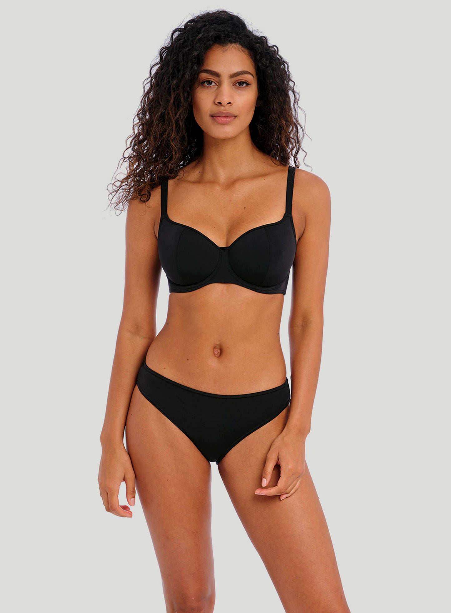 Freya Swimwear: Jewel Cove Underwired Sweetheart Padded Bikini Top Plain Black