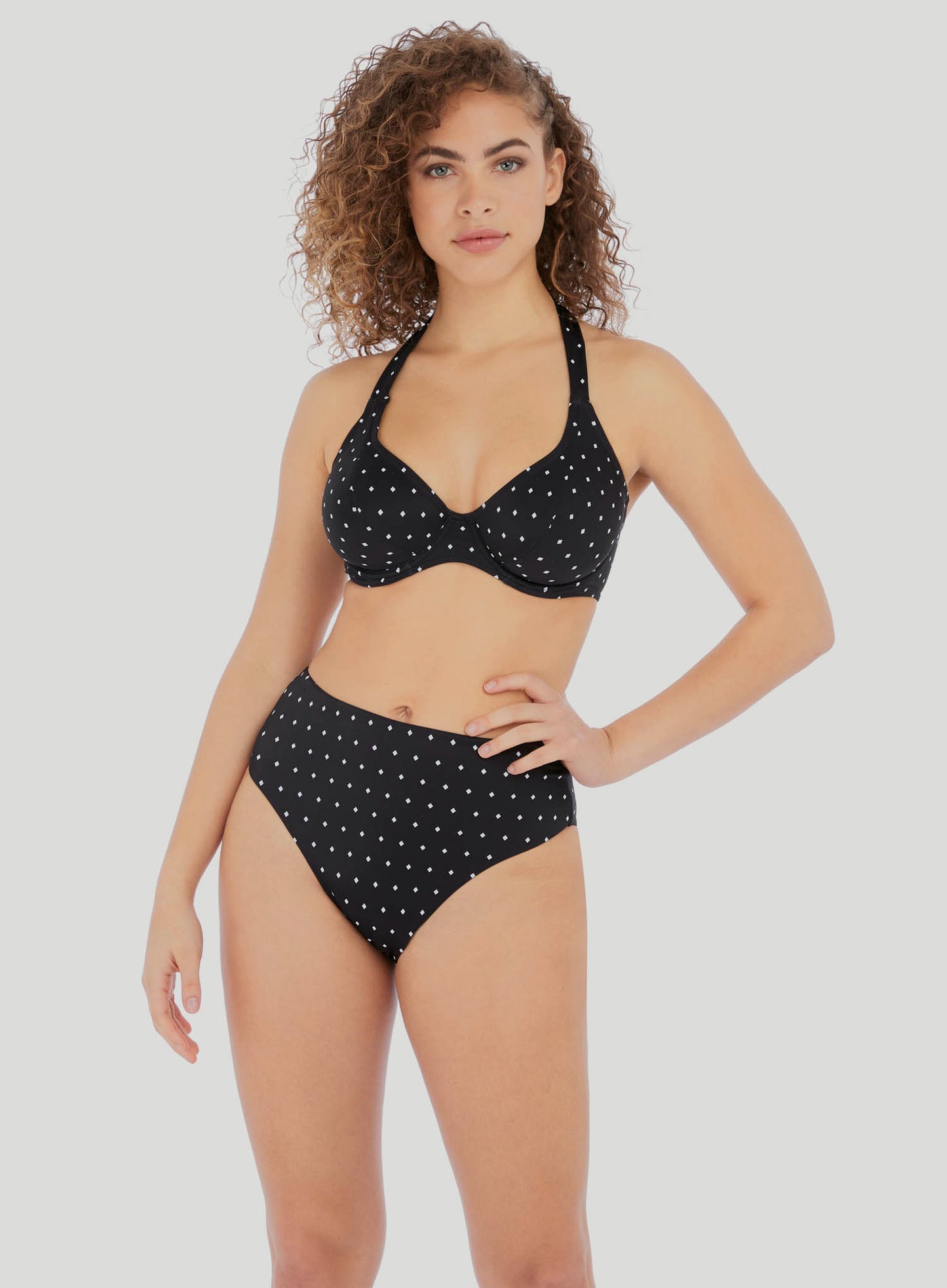Freya Swimwear: Jewel Cove Underwired Halter Bikini Top Black
