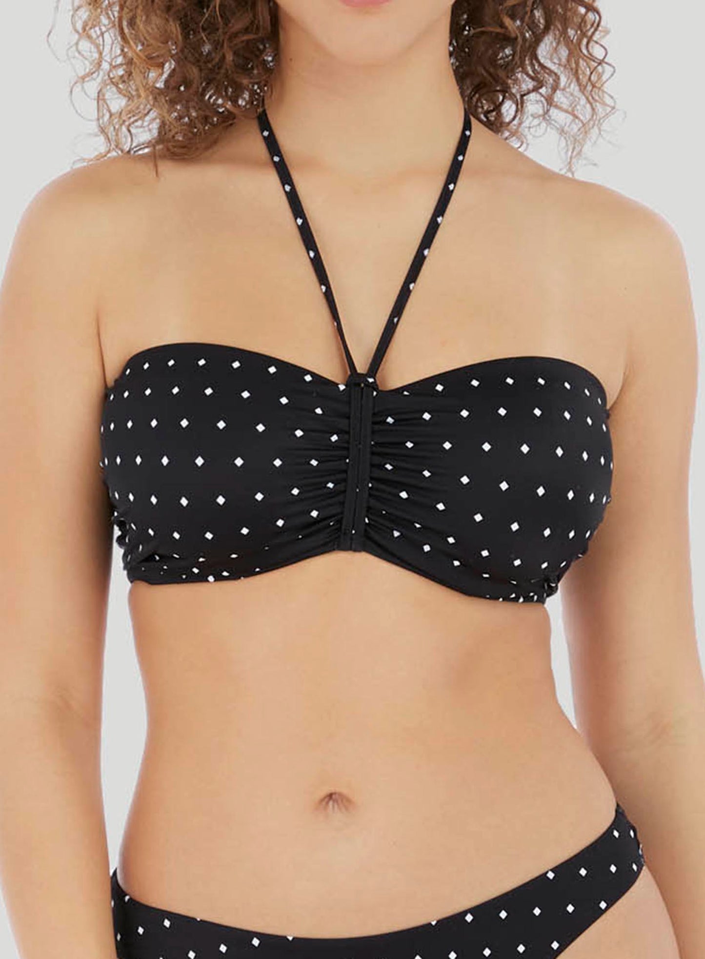 Freya Swimwear: Jewel Cove Underwired Bandeau Bikini Top Black Diamond