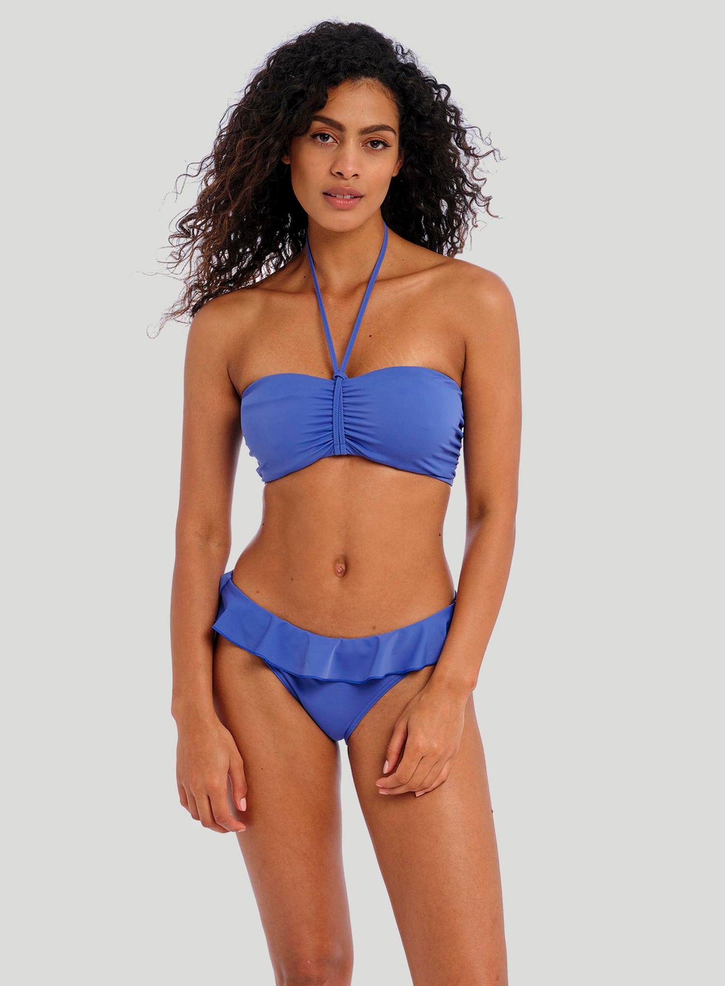 Freya Swimwear: Jewel Cove Underwired Bandeau Bikini Top Plain Azure