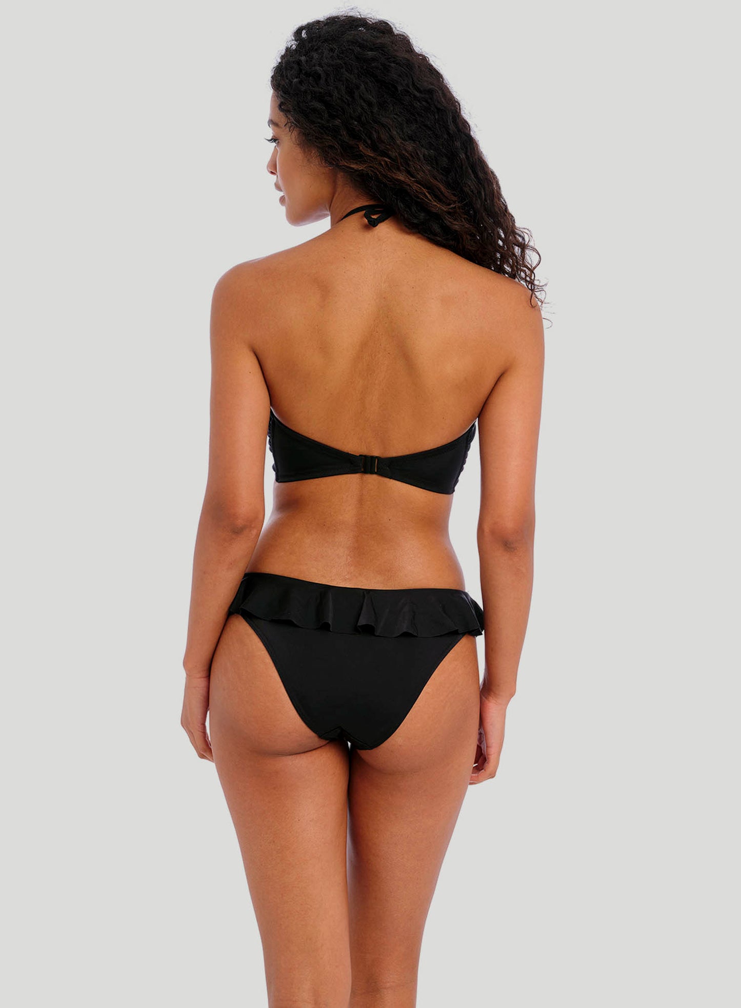 Freya Swimwear: Jewel Cove Underwired Bandeau Bikini Top Plain Black