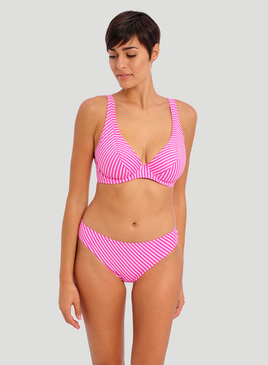 Freya Swimwear: Jewel Cove Bikini Brief Stripe Raspberry