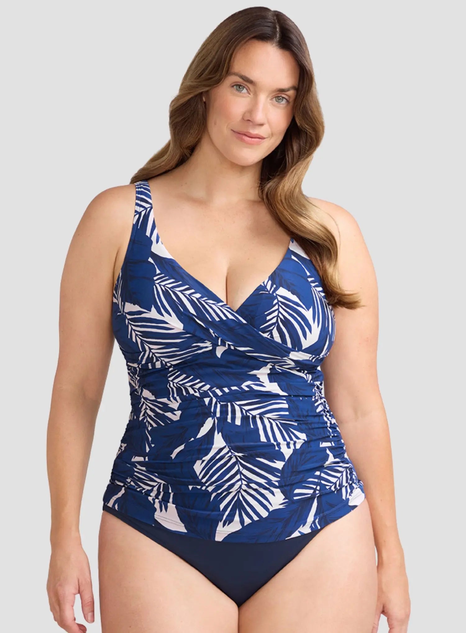 Artesands: Lanthera Delacroix Cross Front Tankini Top Navy Peony