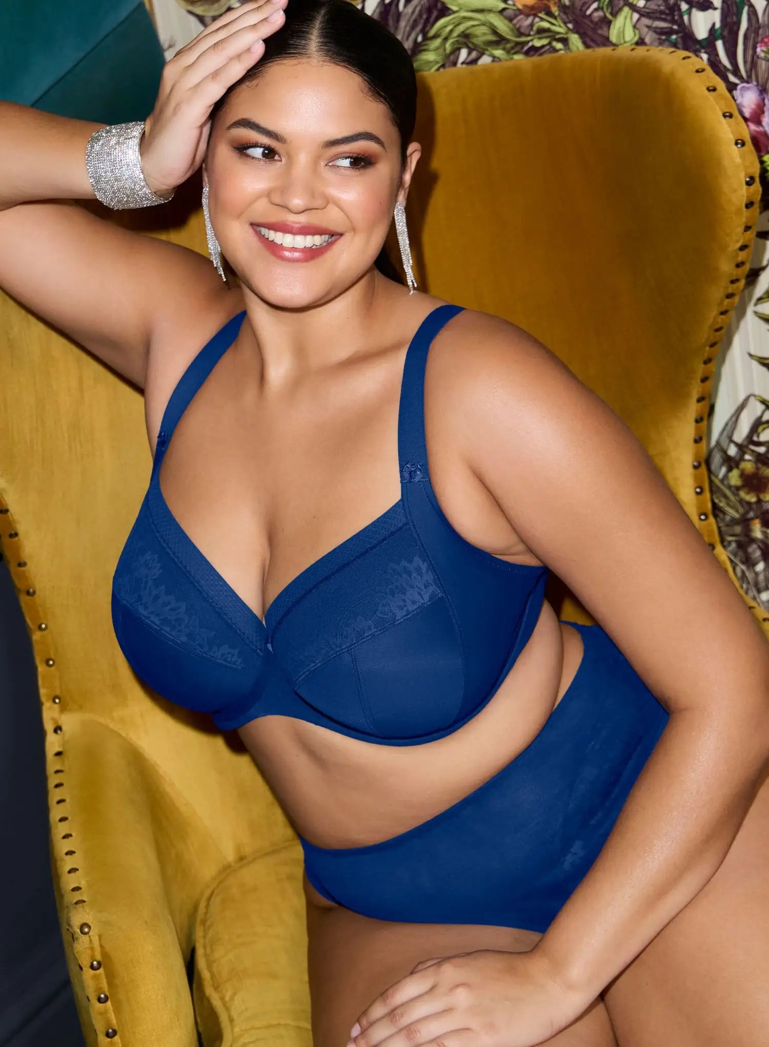 Elomi: Nerina Underwired Plunge Bra French Navy