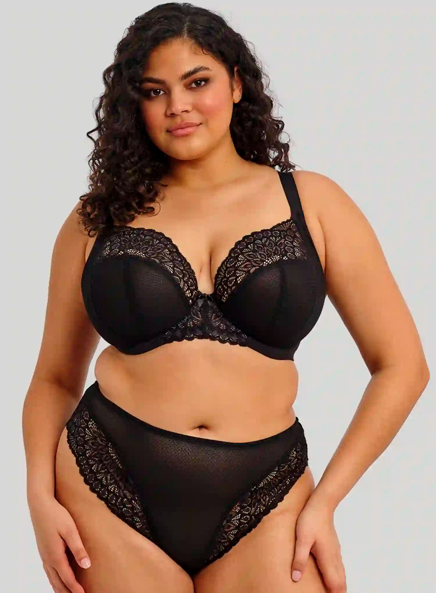 Elomi: Tiernie Underwired Stretch Plunge Bra Black