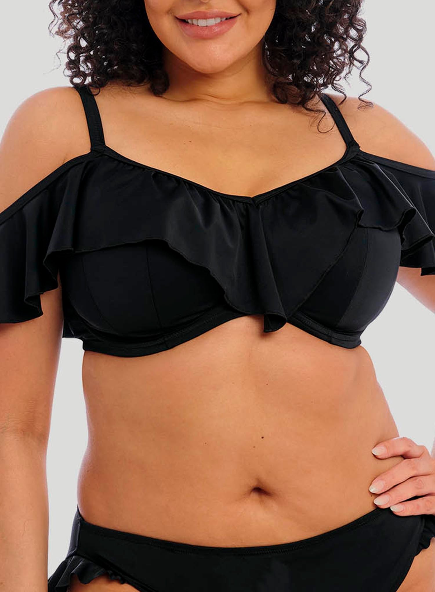 Elomi Swim Plain Sailing Underwired Plunge Bikini Top - Black