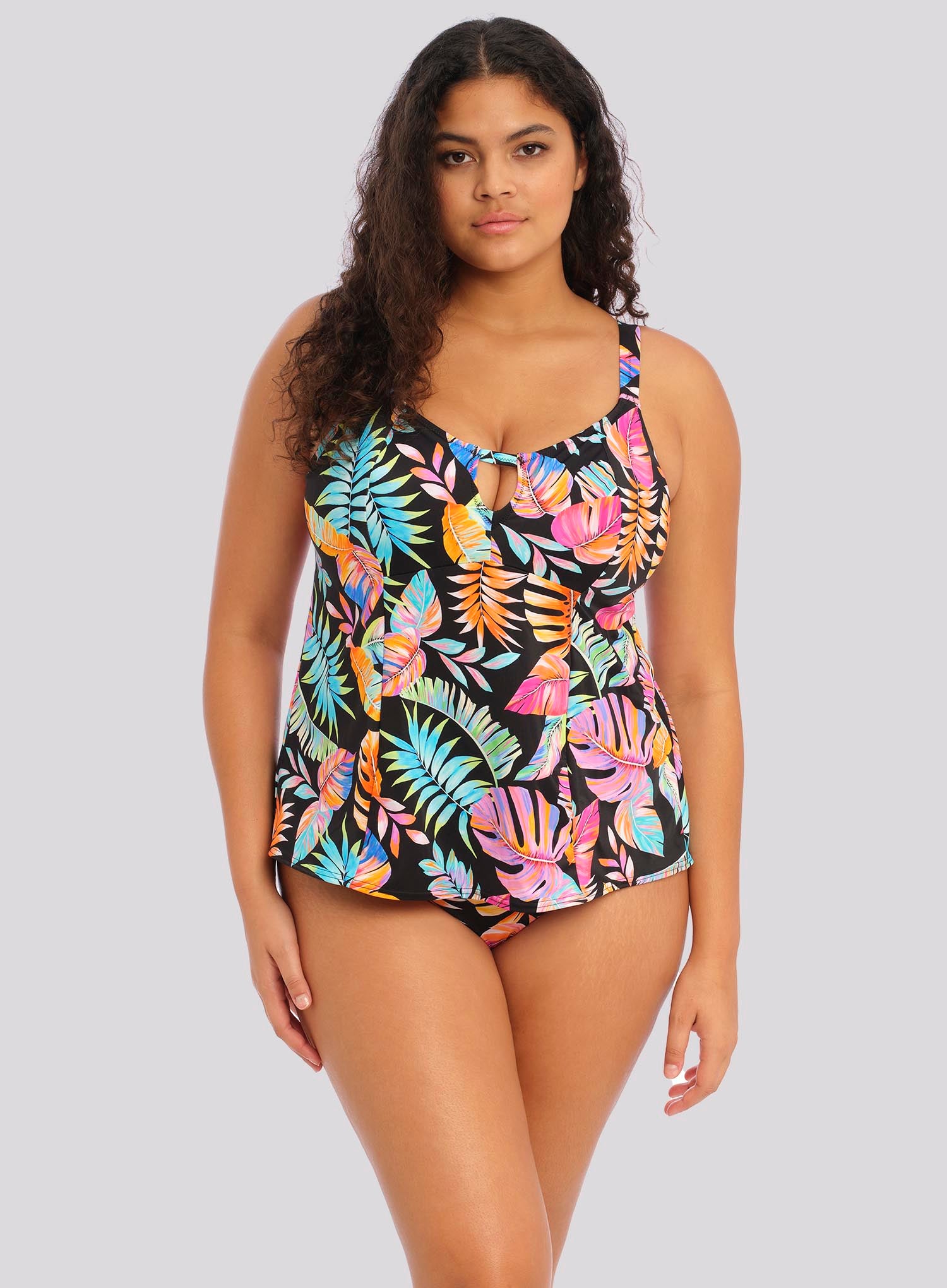 Elomi Swim Tropical Falls Non Wired Moulded Tankini Black DeBra's