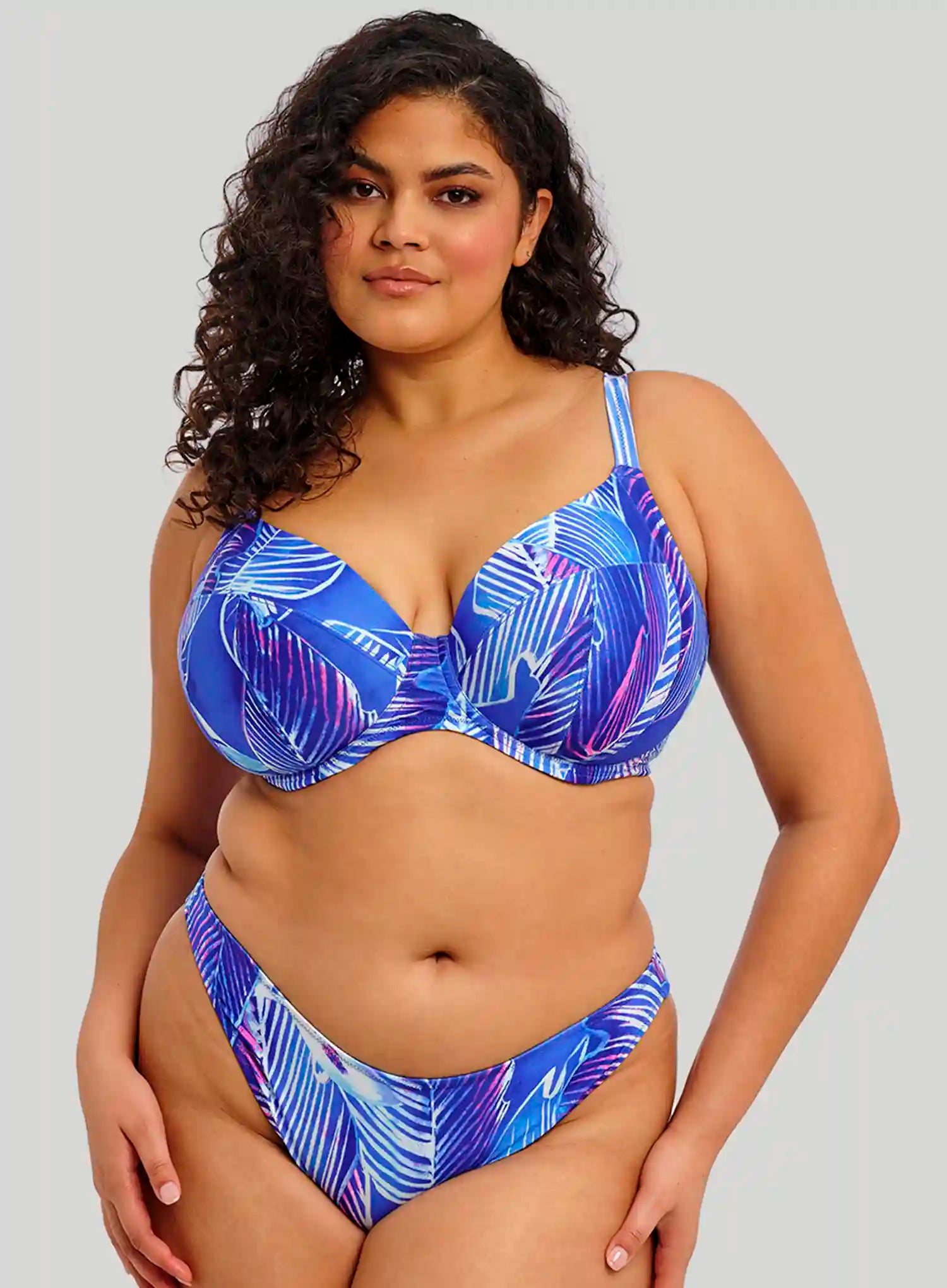 Elomi Swim: Maluku Island Underwired Plunge Bikini Top Atlantic