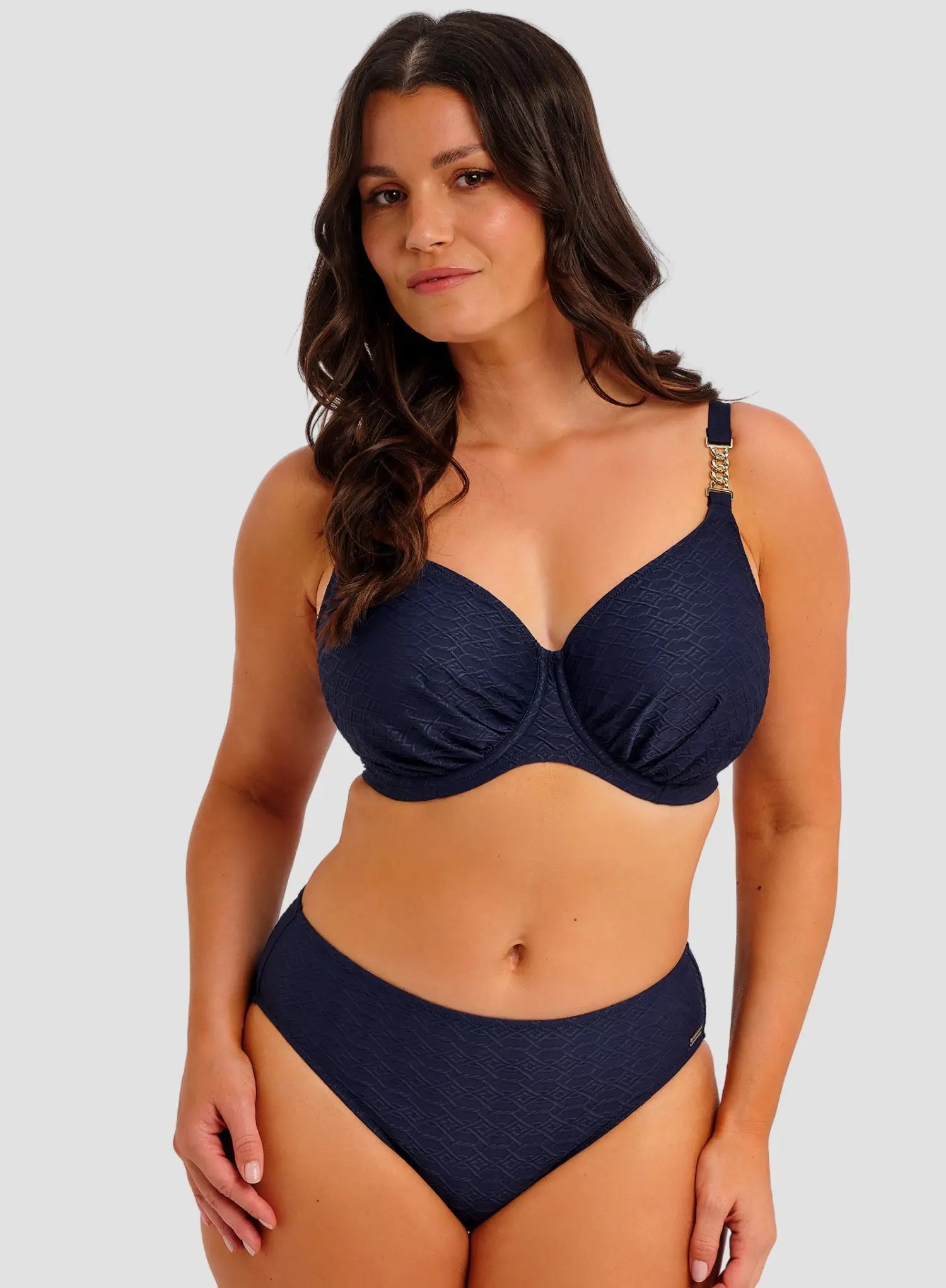 Fantasie Swimwear: Azores Underwired Gathered Full Cup Bikini Top Midnight