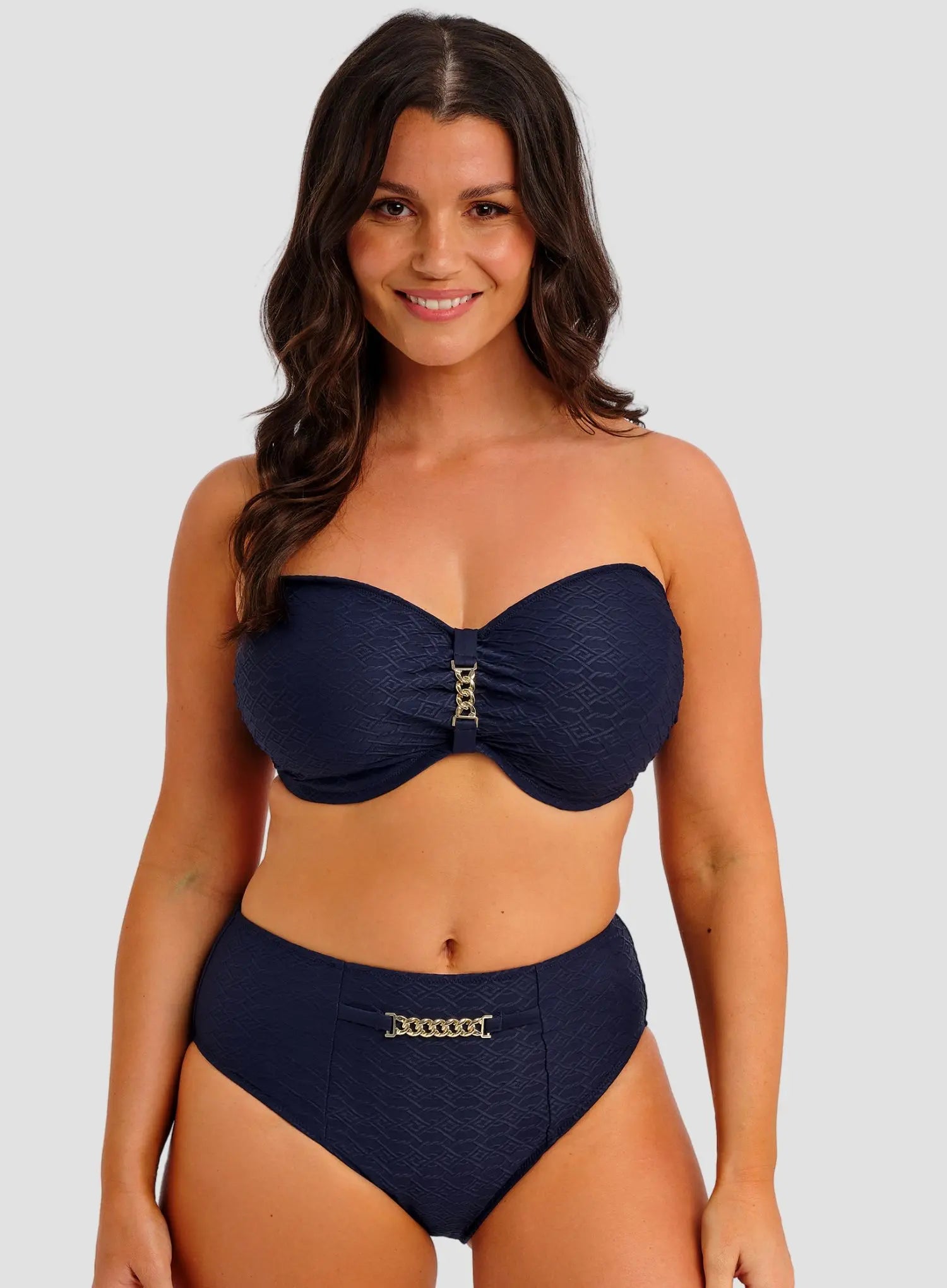 Fantasie Swimwear: Azores Underwired Bandeau Bikini Top Midnight