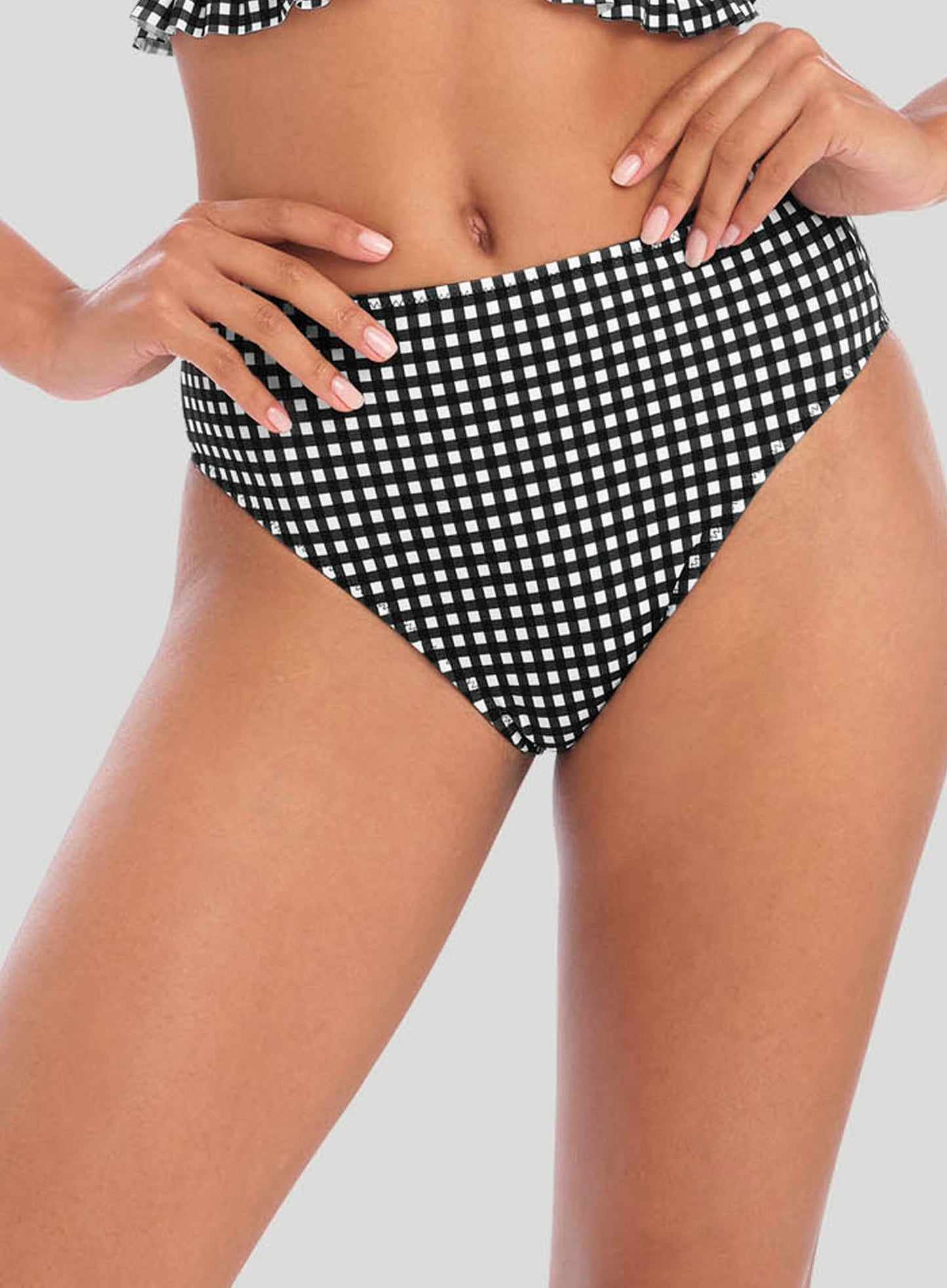 Freya Swimwear: Check In High Waist Bikini Brief Monochrome